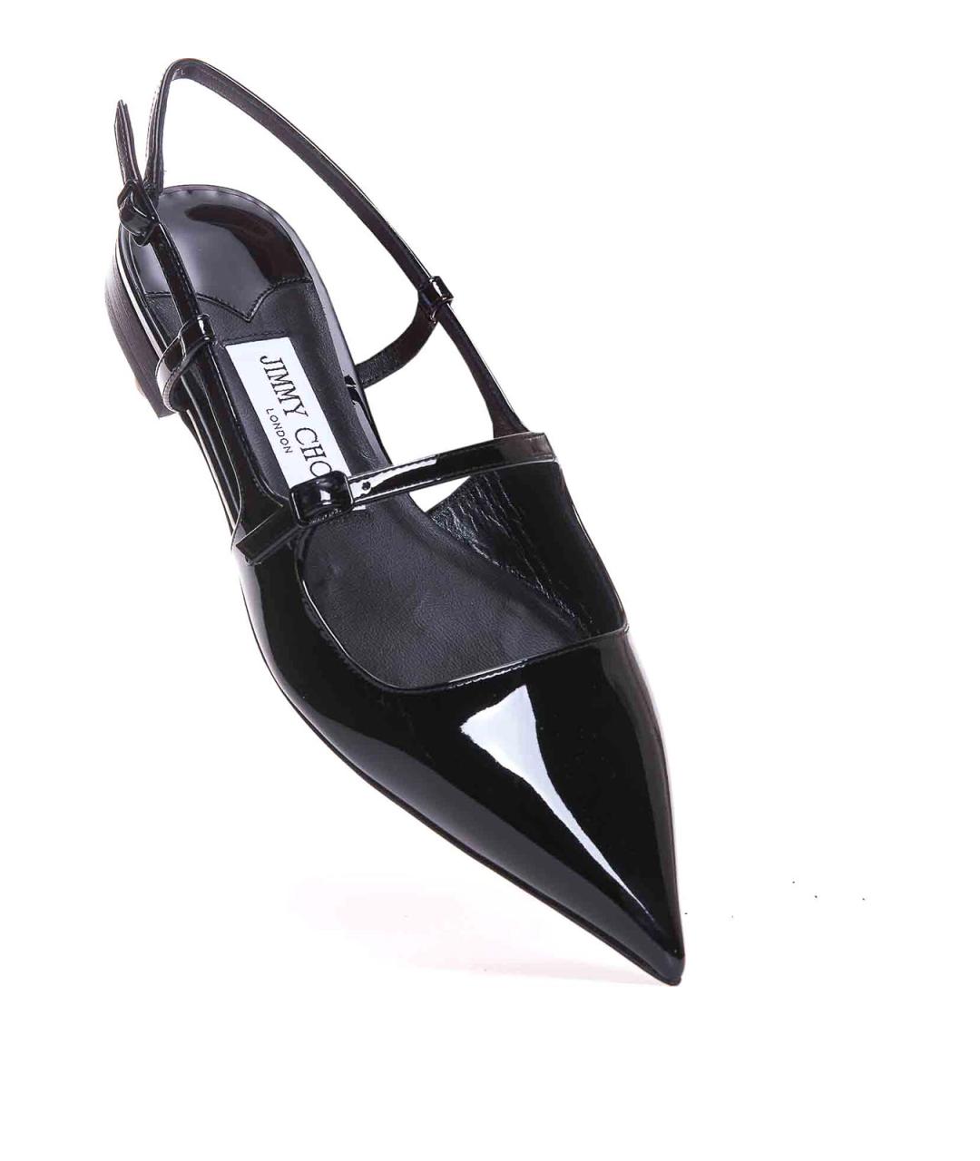 JIMMY CHOO Черные балетки из лакированной кожи, фото 3
