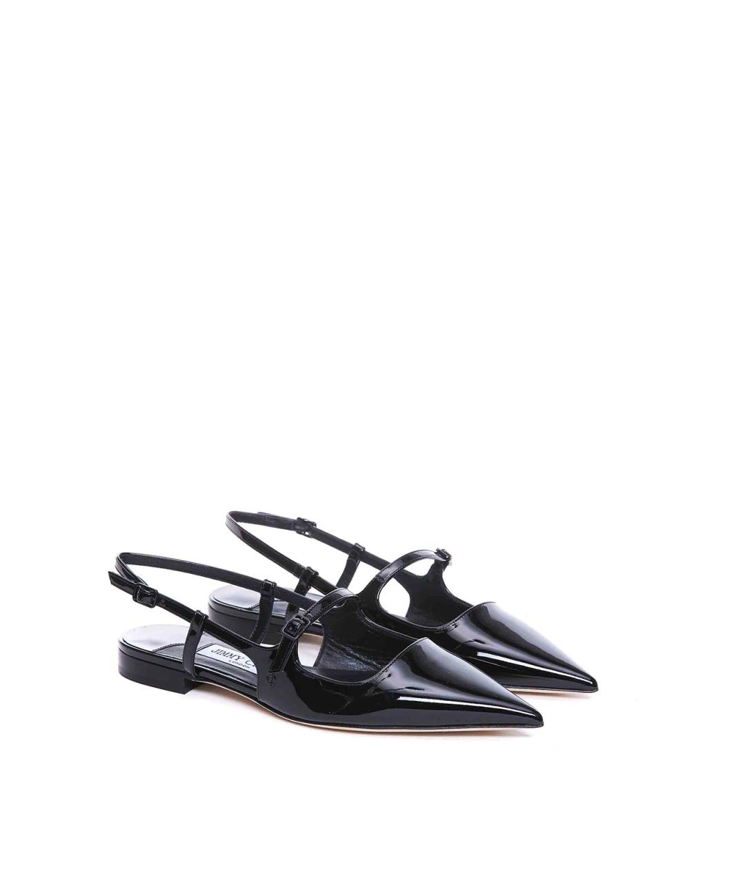 JIMMY CHOO Черные балетки из лакированной кожи, фото 4