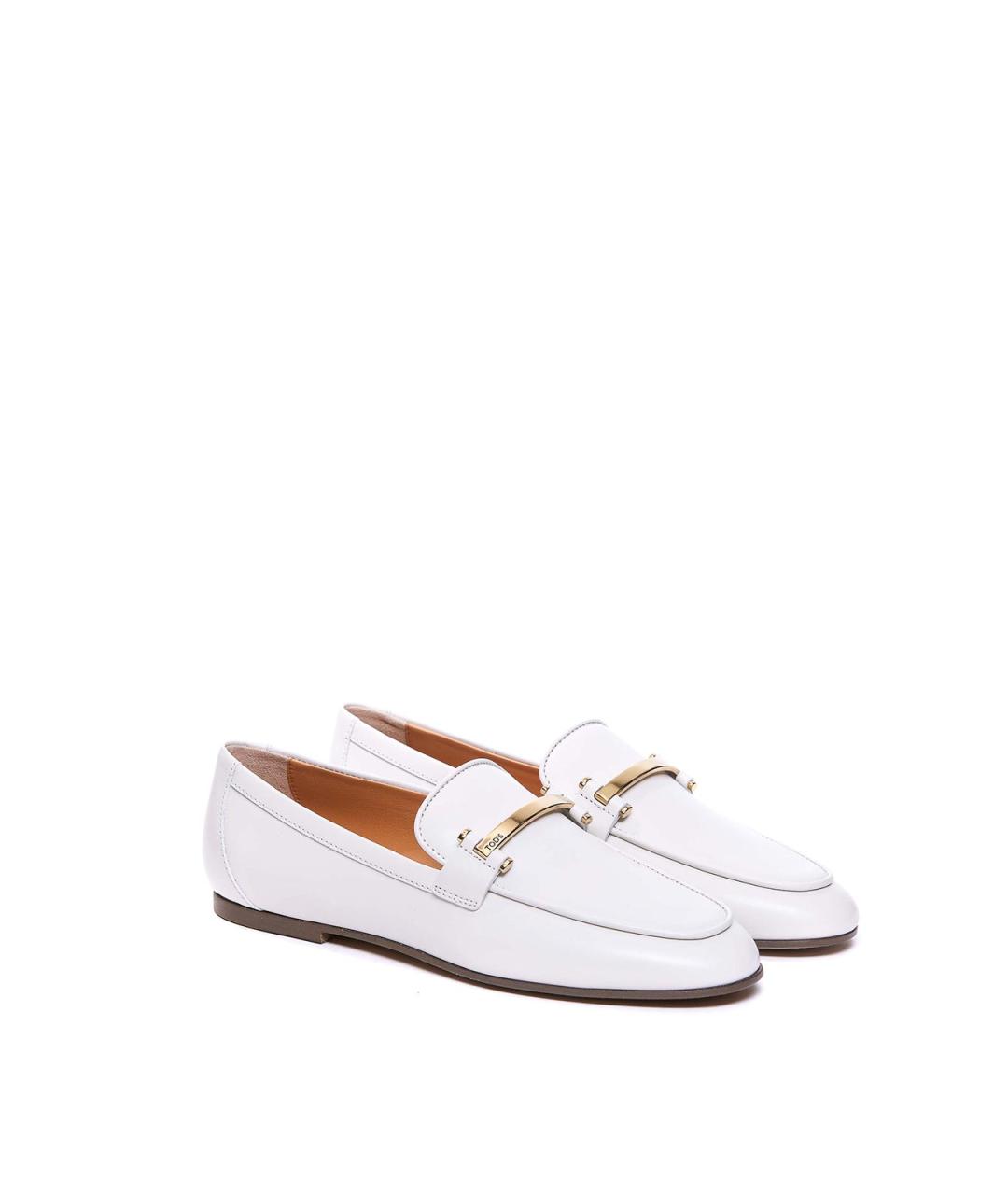 TOD'S Белые кожаные лоферы, фото 4