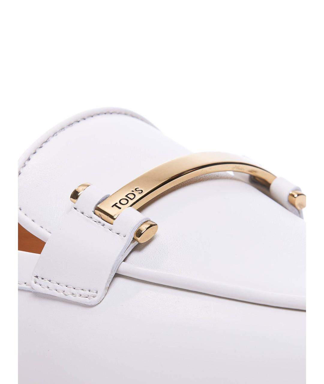 TOD'S Белые кожаные лоферы, фото 3