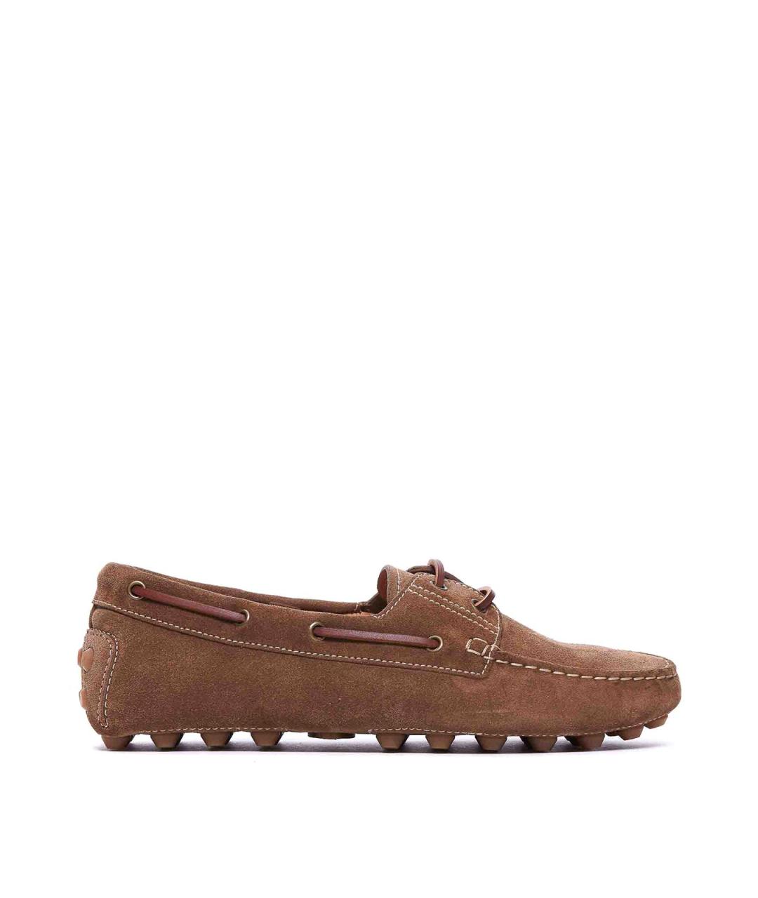 TOD'S Коричневые замшевые лоферы, фото 1