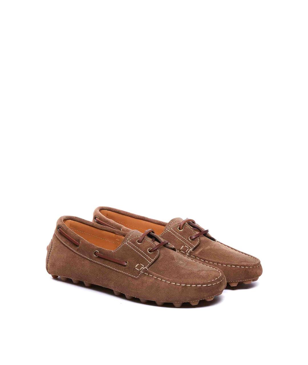 TOD'S Коричневые замшевые лоферы, фото 4