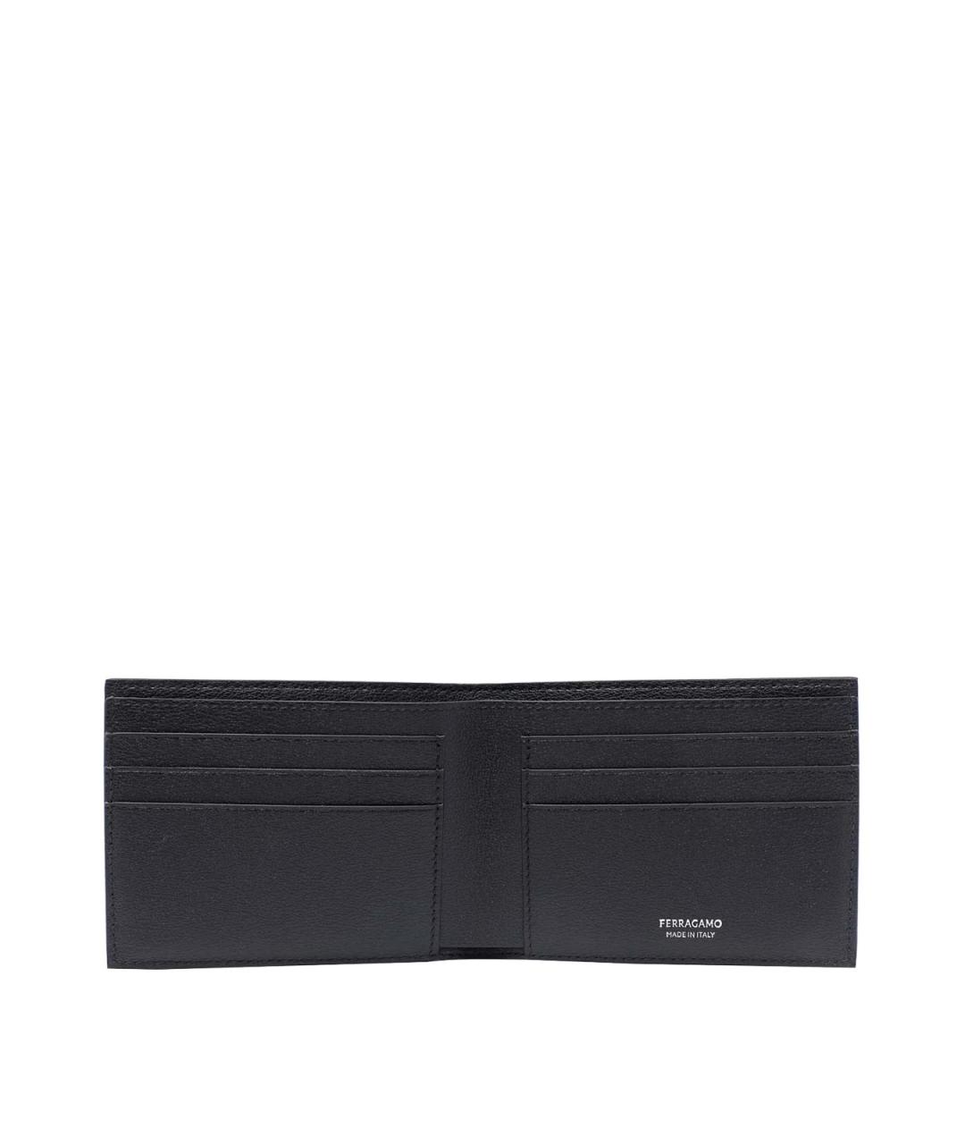FERRAGAMO Черный кожаный кошелек, фото 2