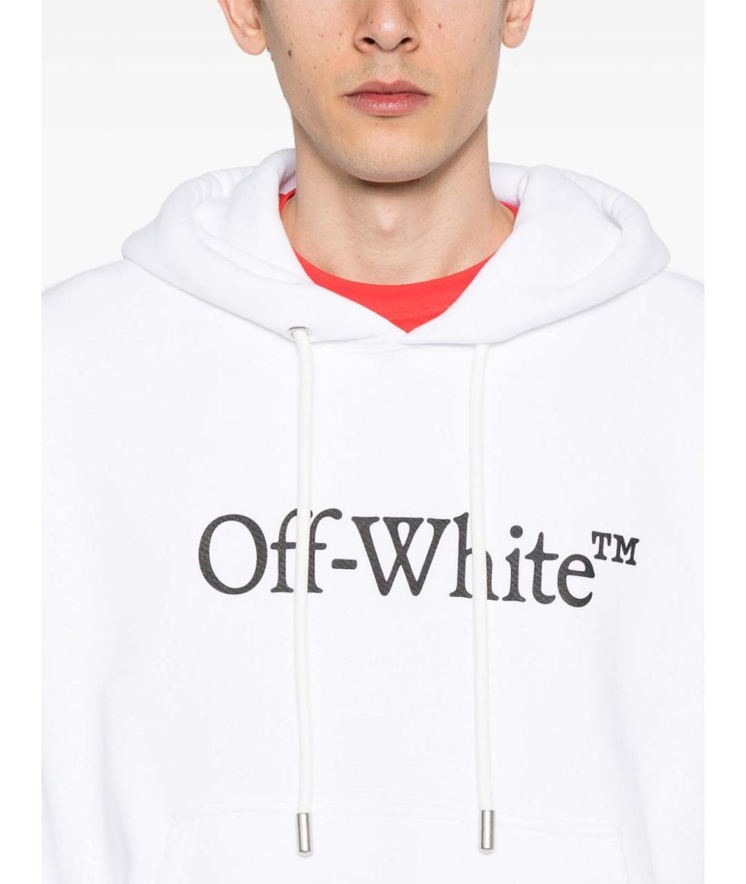 OFF-WHITE Белая хлопковая футболка, фото 2