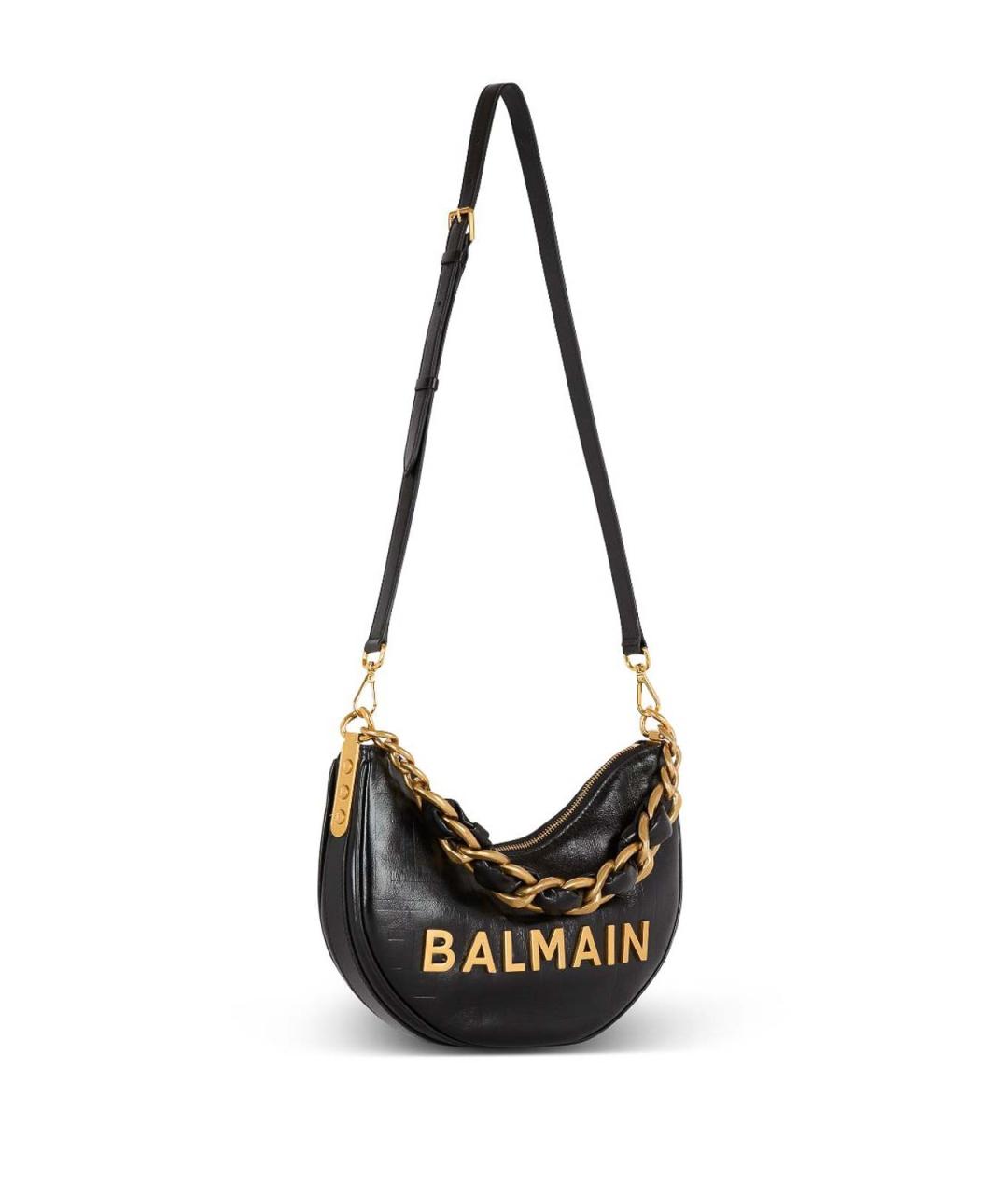 BALMAIN Черная кожаная сумка через плечо, фото 4