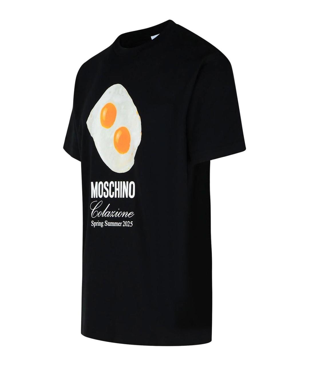 MOSCHINO Черная хлопковая футболка, фото 3