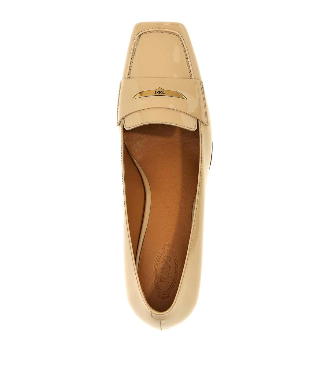 TOD'S Бежевые кожаные туфли, фото 4