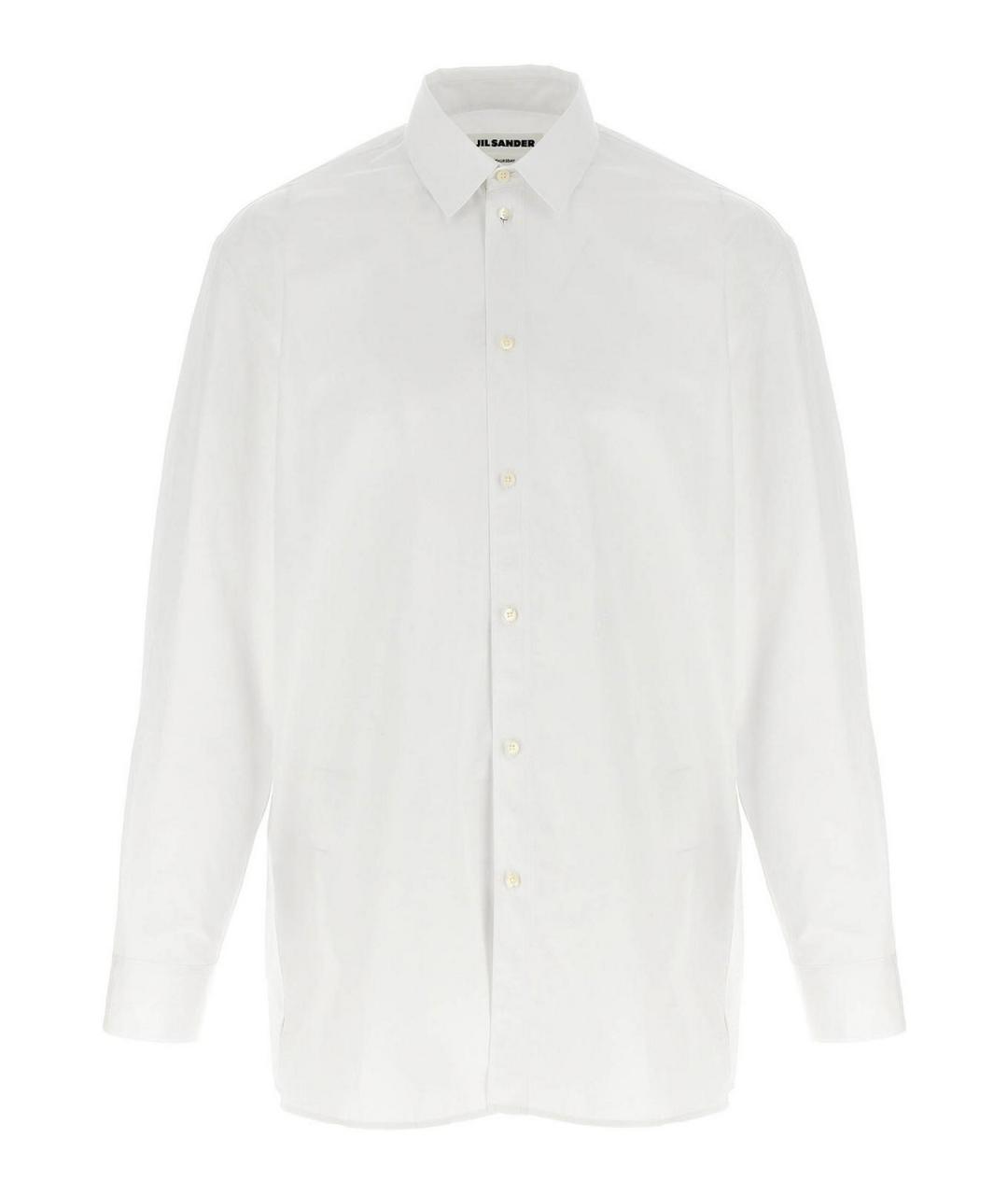JIL SANDER Белая хлопковая классическая рубашка, фото 1