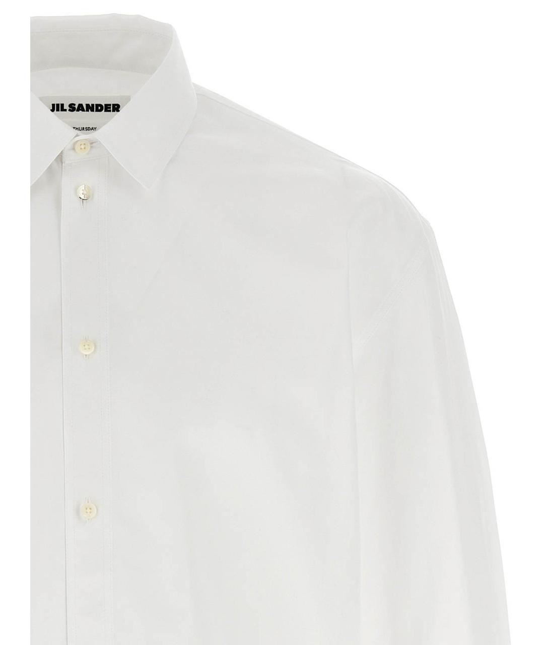 JIL SANDER Белая хлопковая классическая рубашка, фото 3