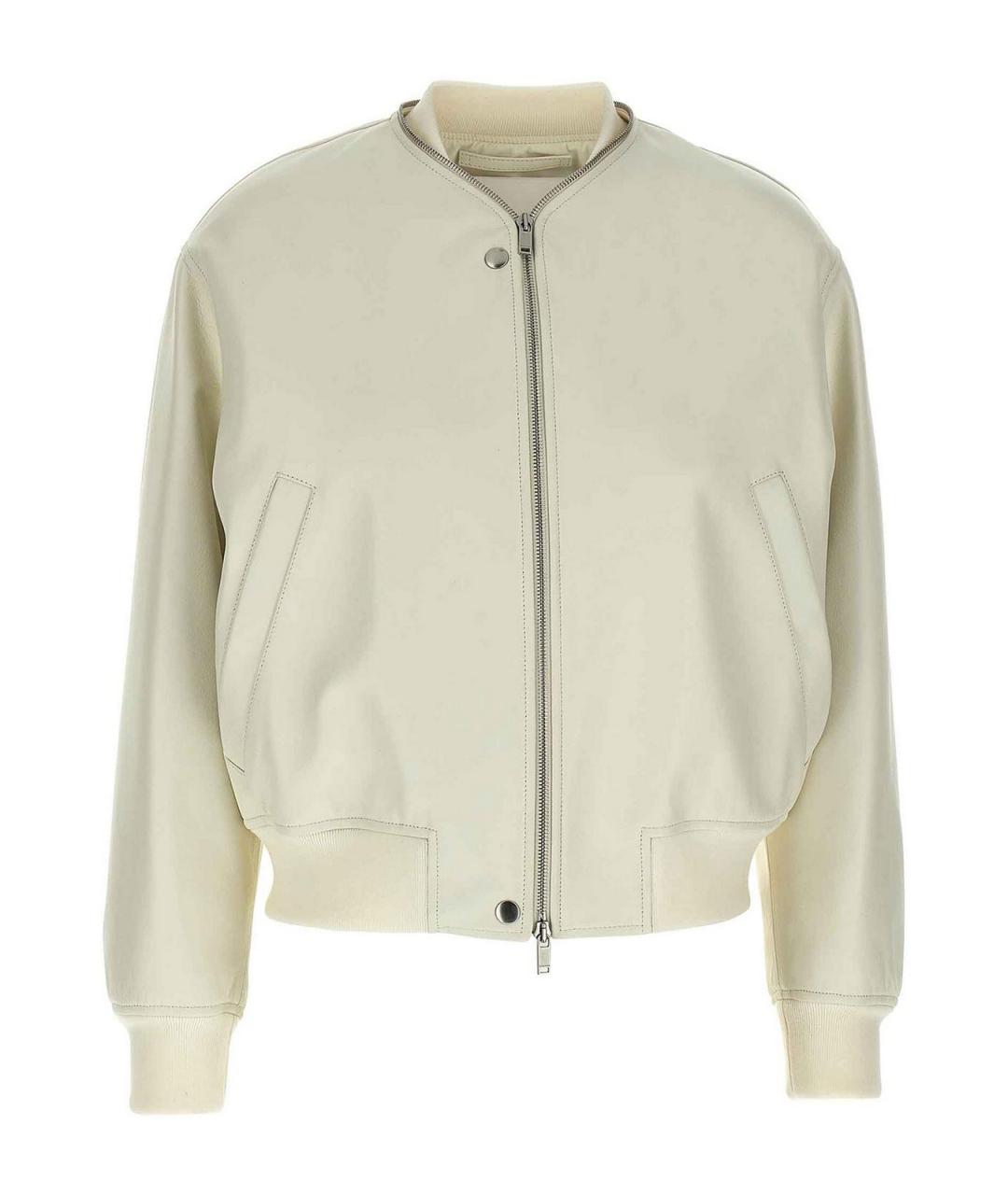 JIL SANDER Белая кожаная куртка, фото 1