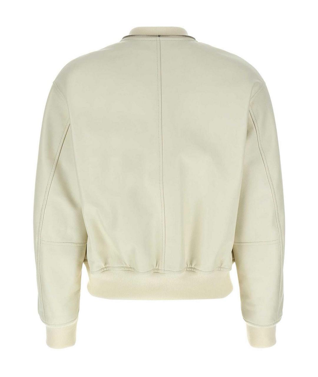 JIL SANDER Белая кожаная куртка, фото 2