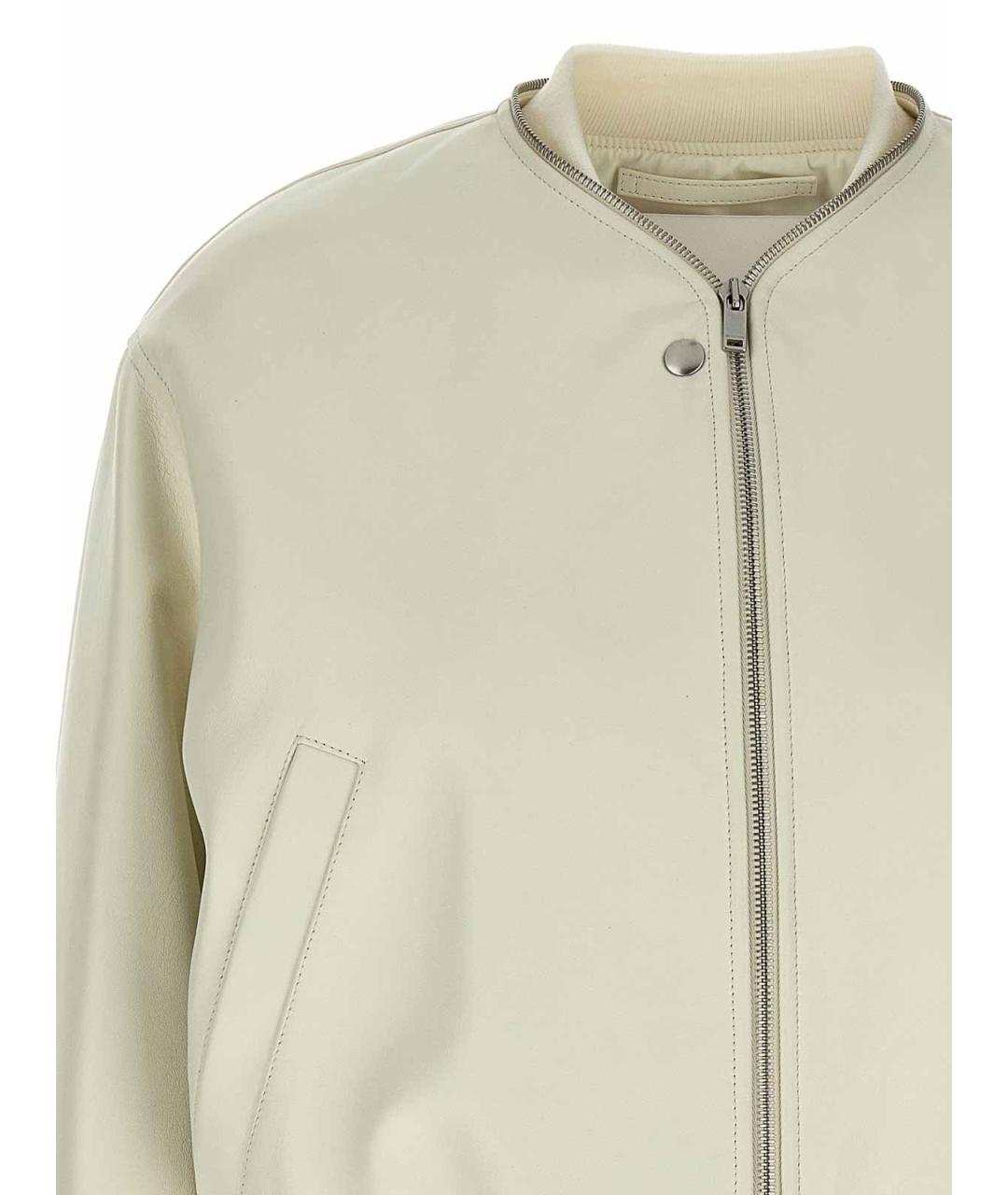 JIL SANDER Белая кожаная куртка, фото 3