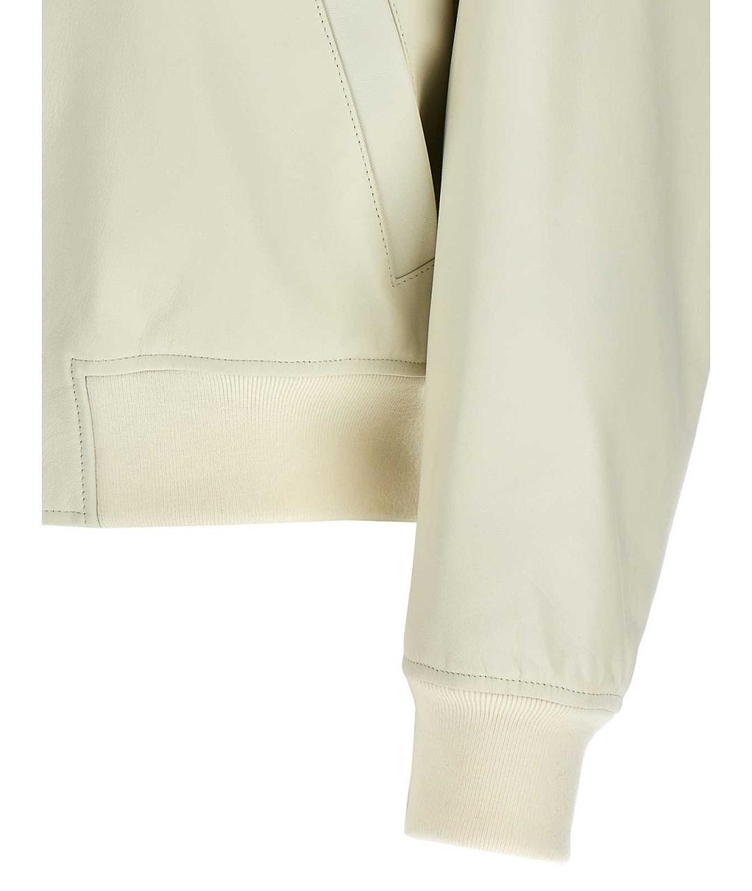 JIL SANDER Белая кожаная куртка, фото 4