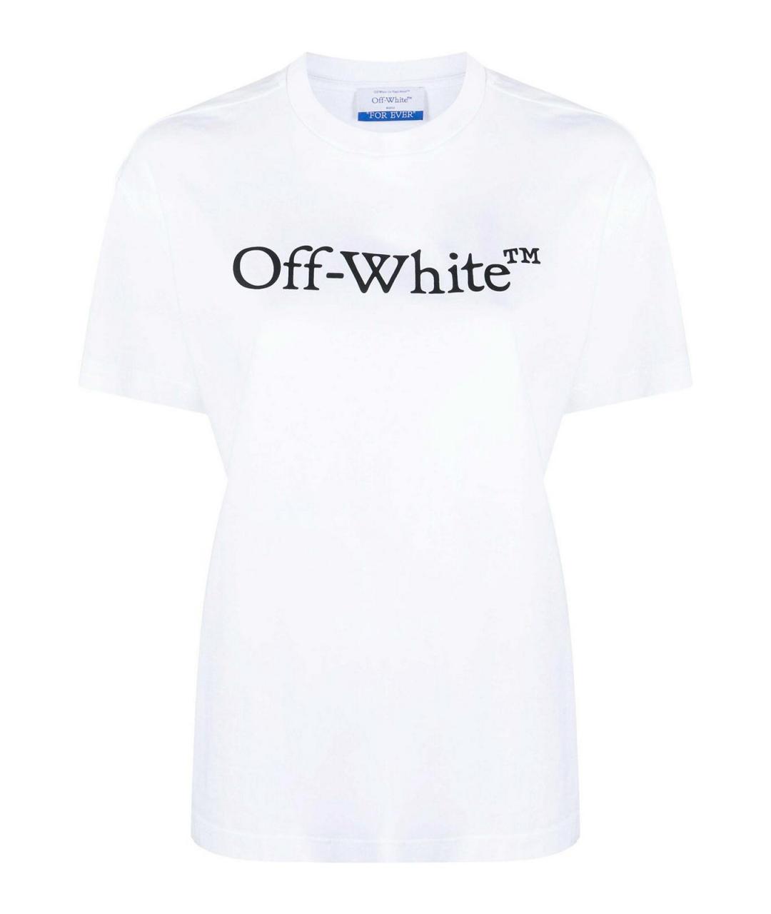 OFF-WHITE Белая хлопковая футболка, фото 1