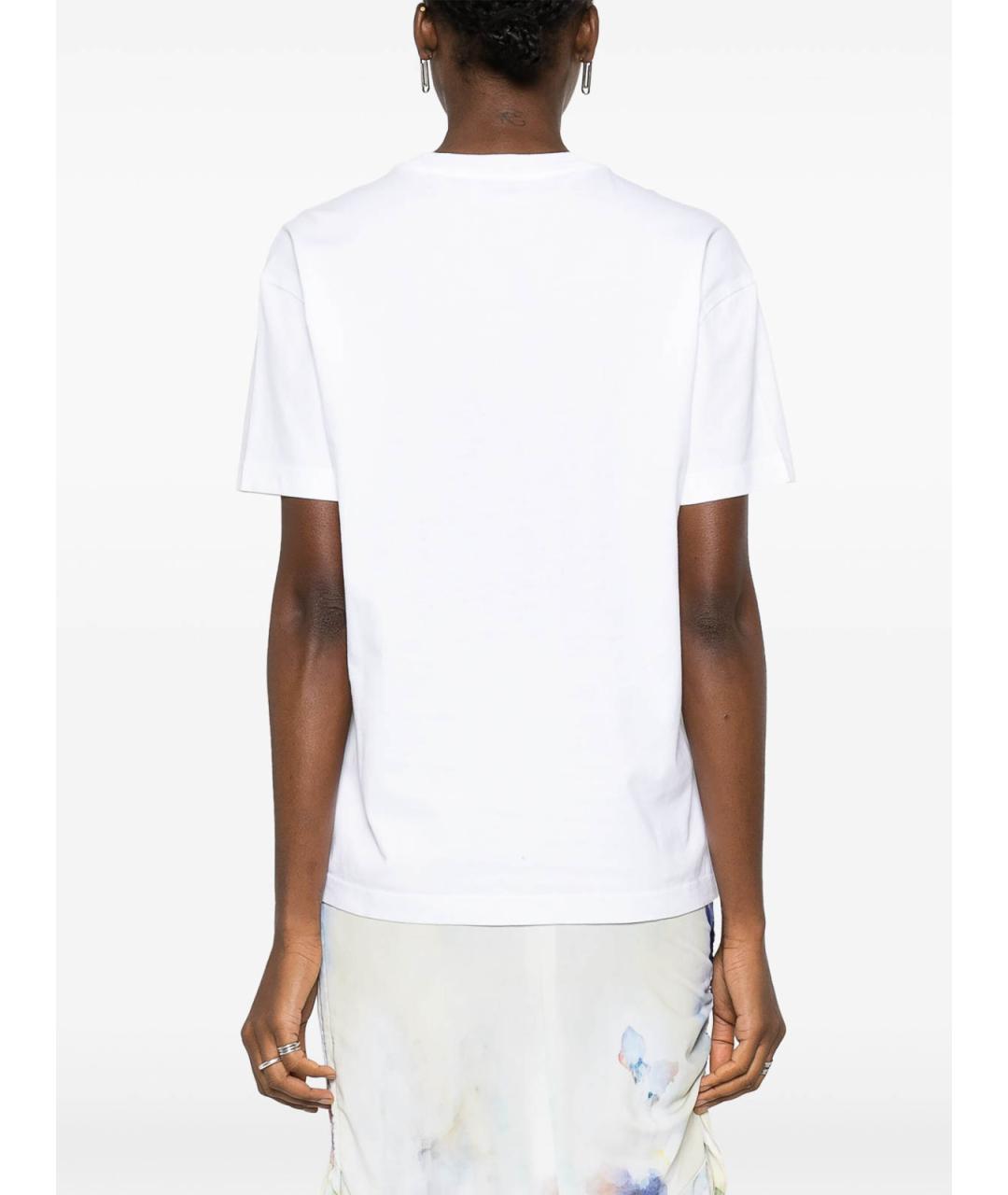 OFF-WHITE Белая хлопковая футболка, фото 4
