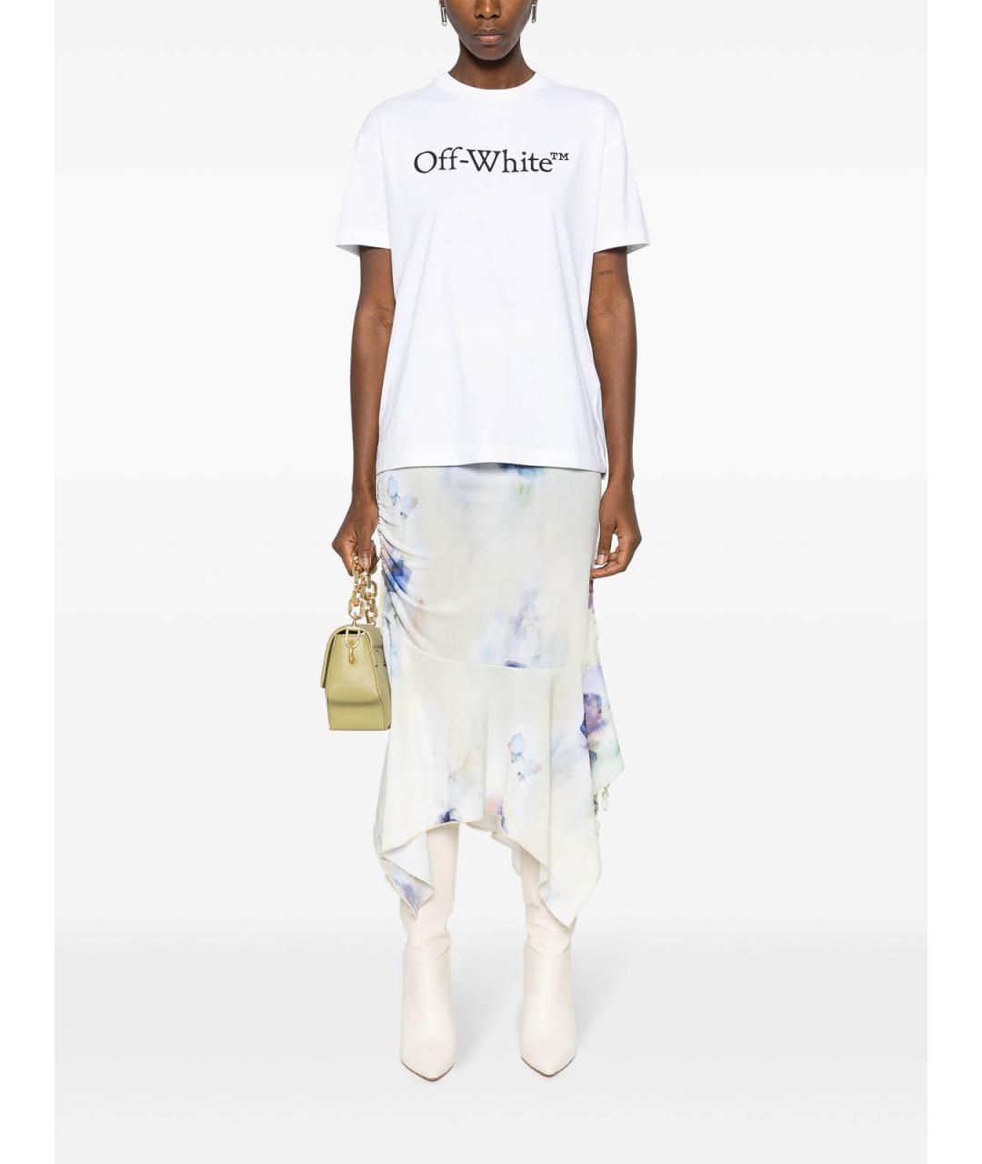 OFF-WHITE Белая хлопковая футболка, фото 2