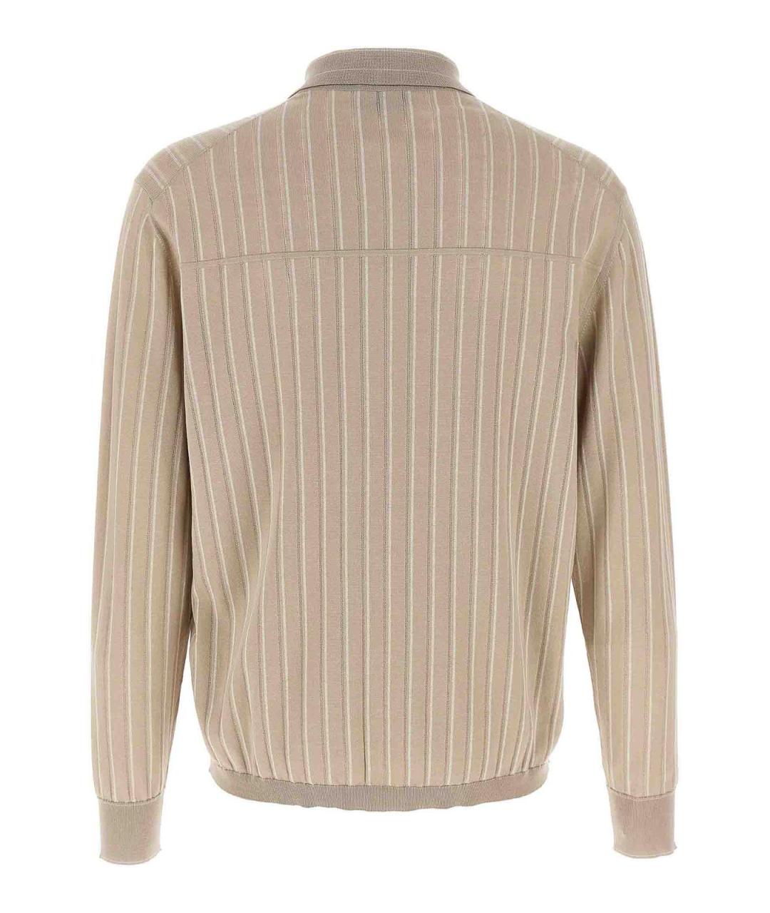 BRIONI Бежевая шелковая кэжуал рубашка, фото 2
