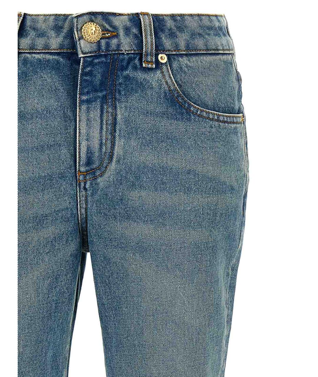BALMAIN Синие хлопковые джинсы клеш, фото 3