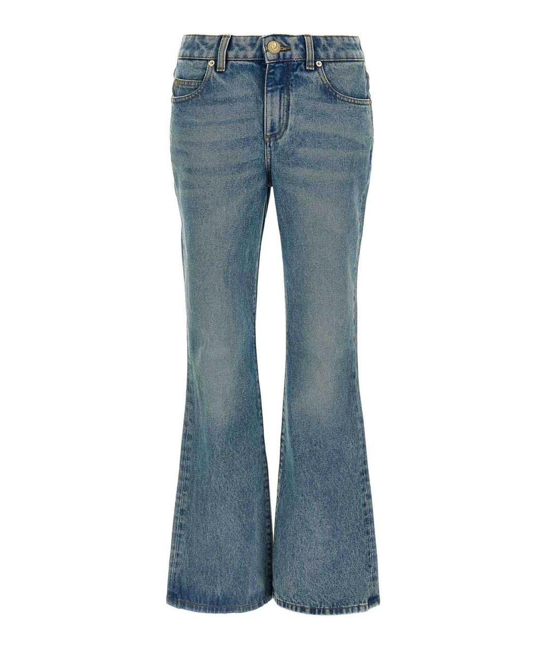 BALMAIN Синие хлопковые джинсы клеш, фото 1