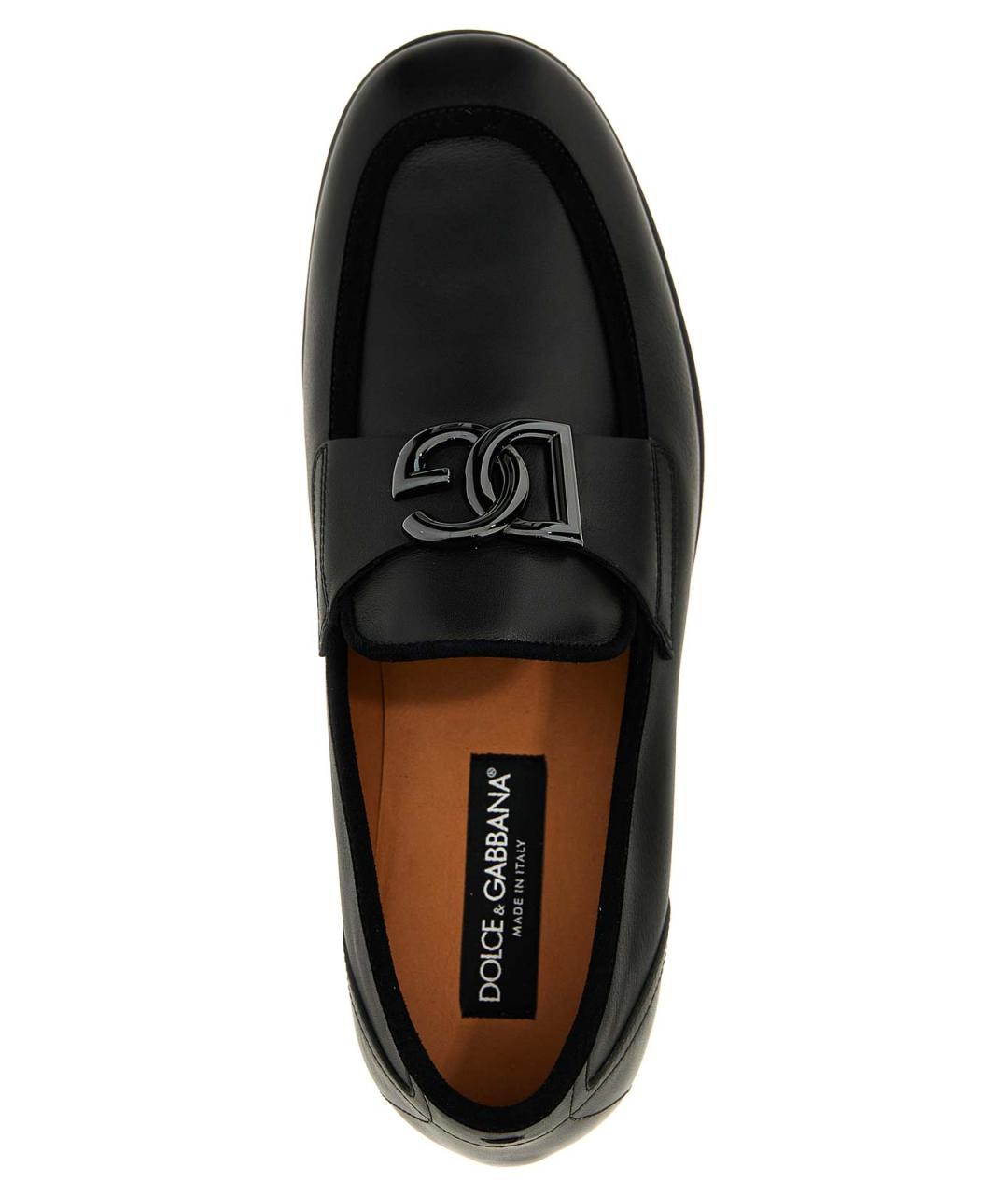 DOLCE&GABBANA Черные кожаные лоферы, фото 4