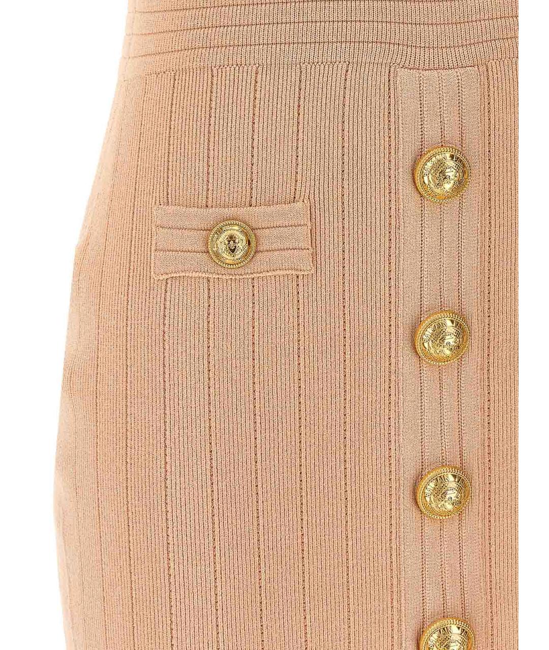 BALMAIN Бежевое вискозное повседневное платье, фото 4