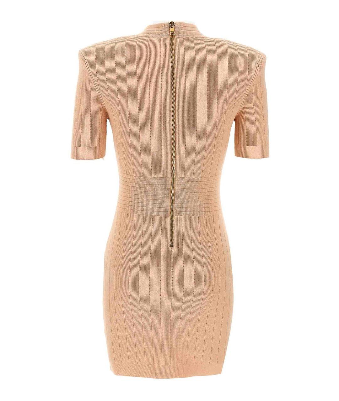 BALMAIN Бежевое вискозное повседневное платье, фото 2