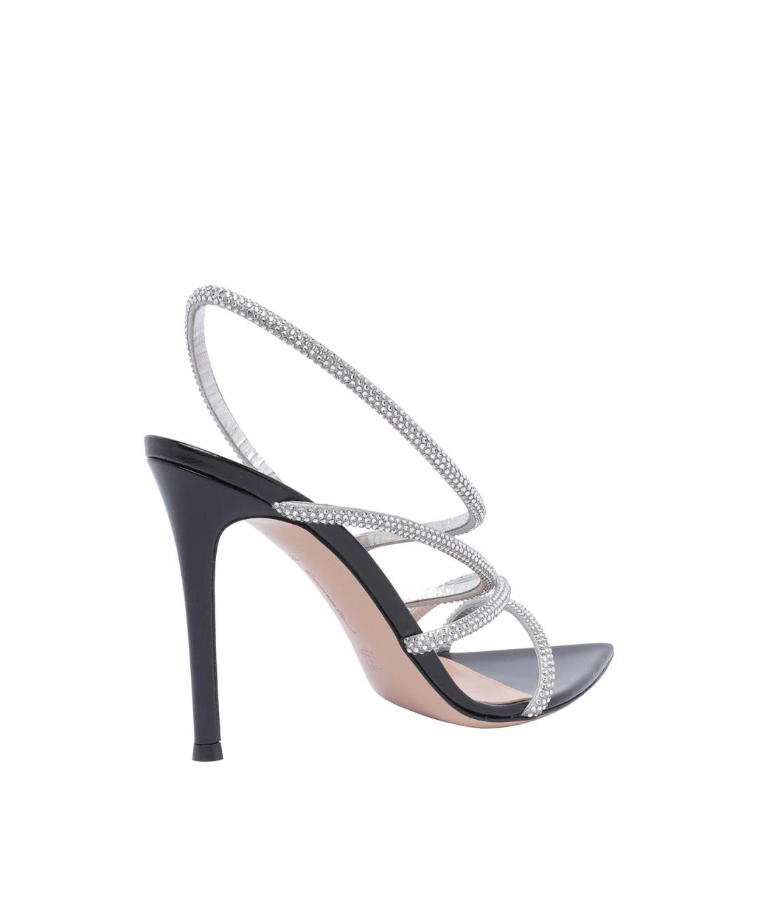 GIANVITO ROSSI Серебряные кожаные босоножки, фото 3