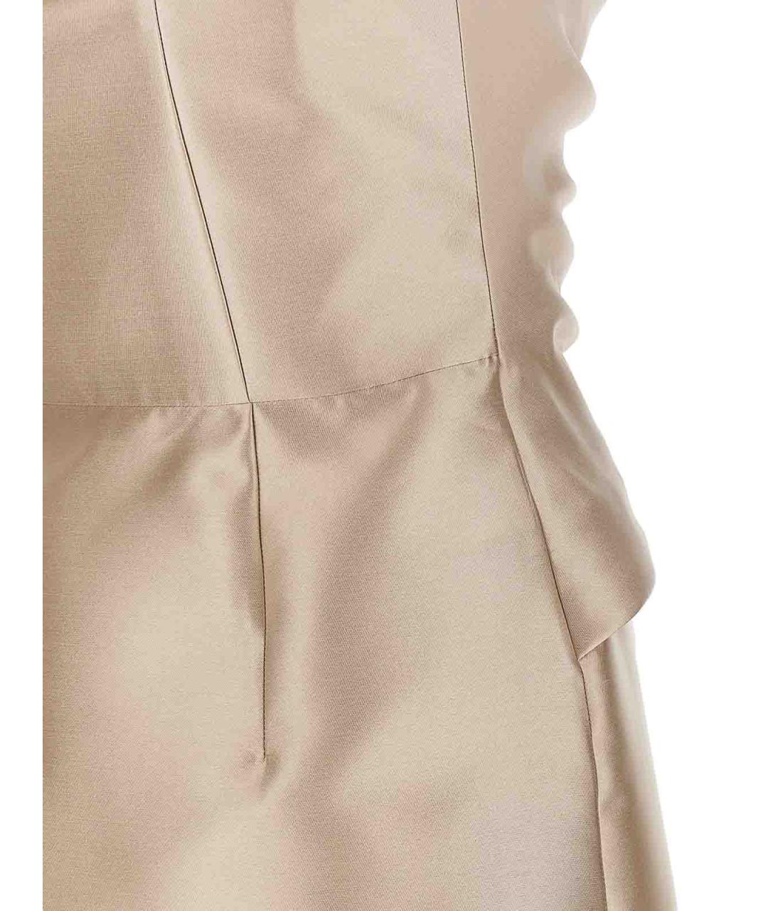 ALBERTA FERRETTI Бежевое полиэстеровое платье, фото 4