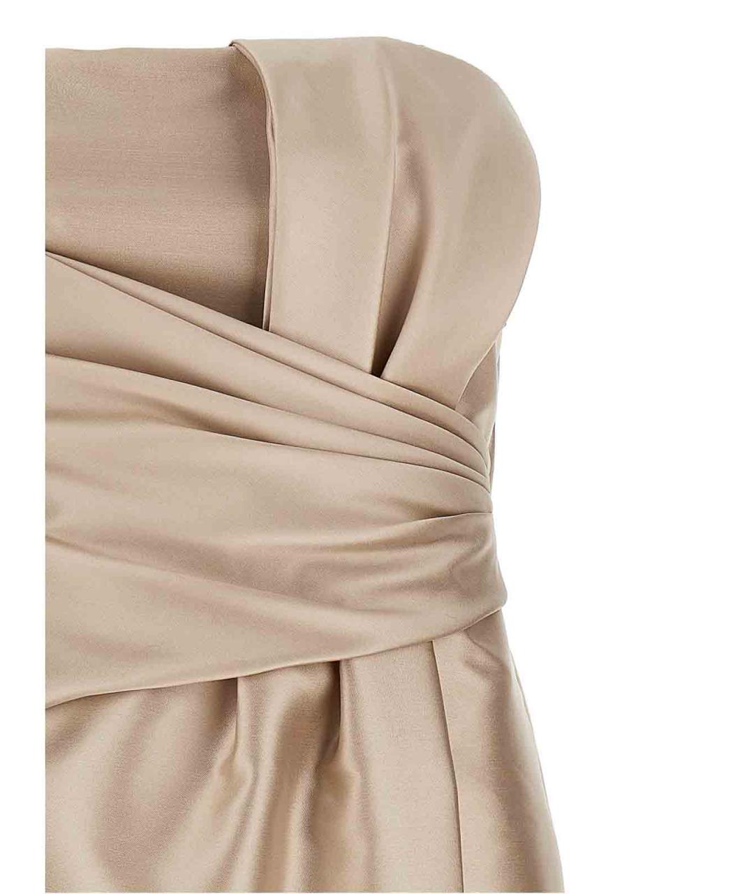 ALBERTA FERRETTI Бежевое полиэстеровое платье, фото 3