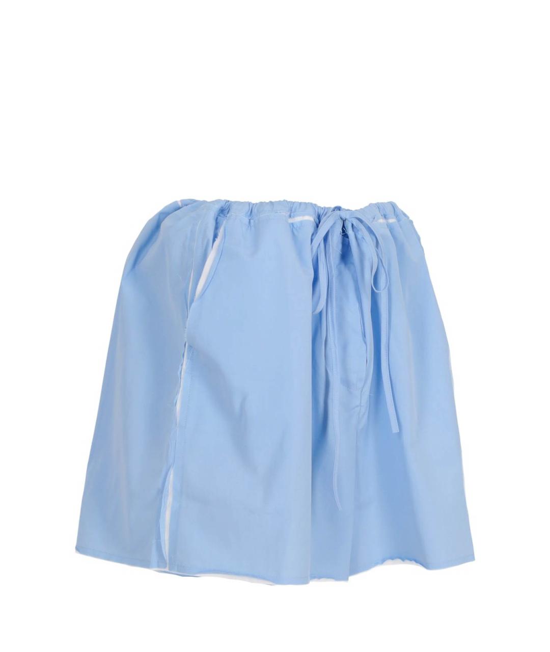 MIU MIU Голубые хлопковые шорты, фото 2