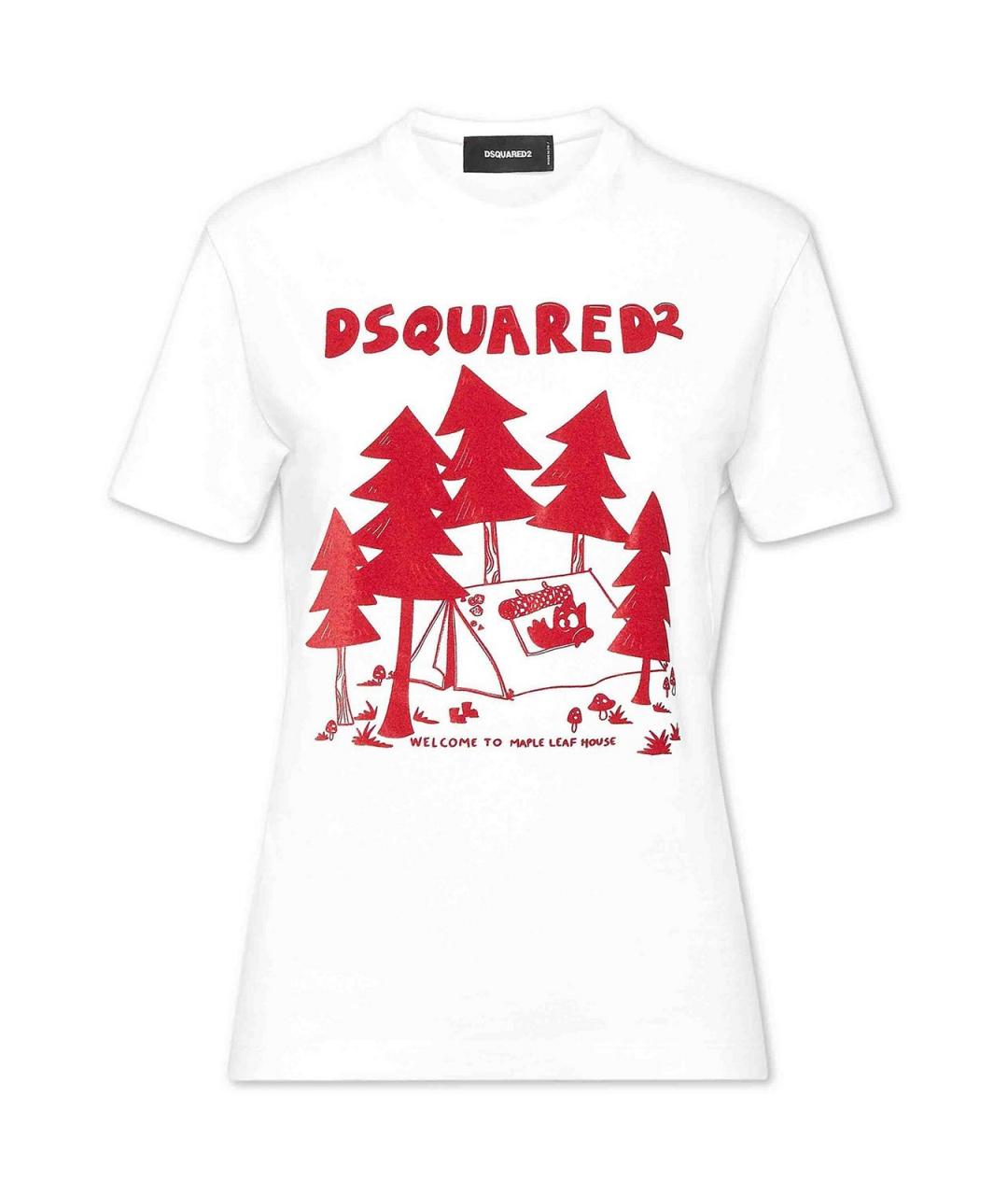 DSQUARED2 Белая хлопковая футболка, фото 1