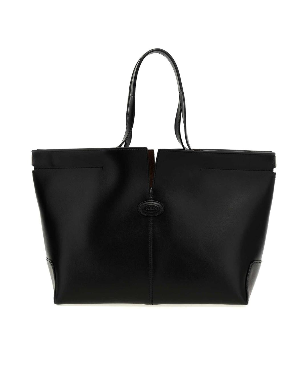 TOD'S Черная кожаная сумка тоут, фото 1