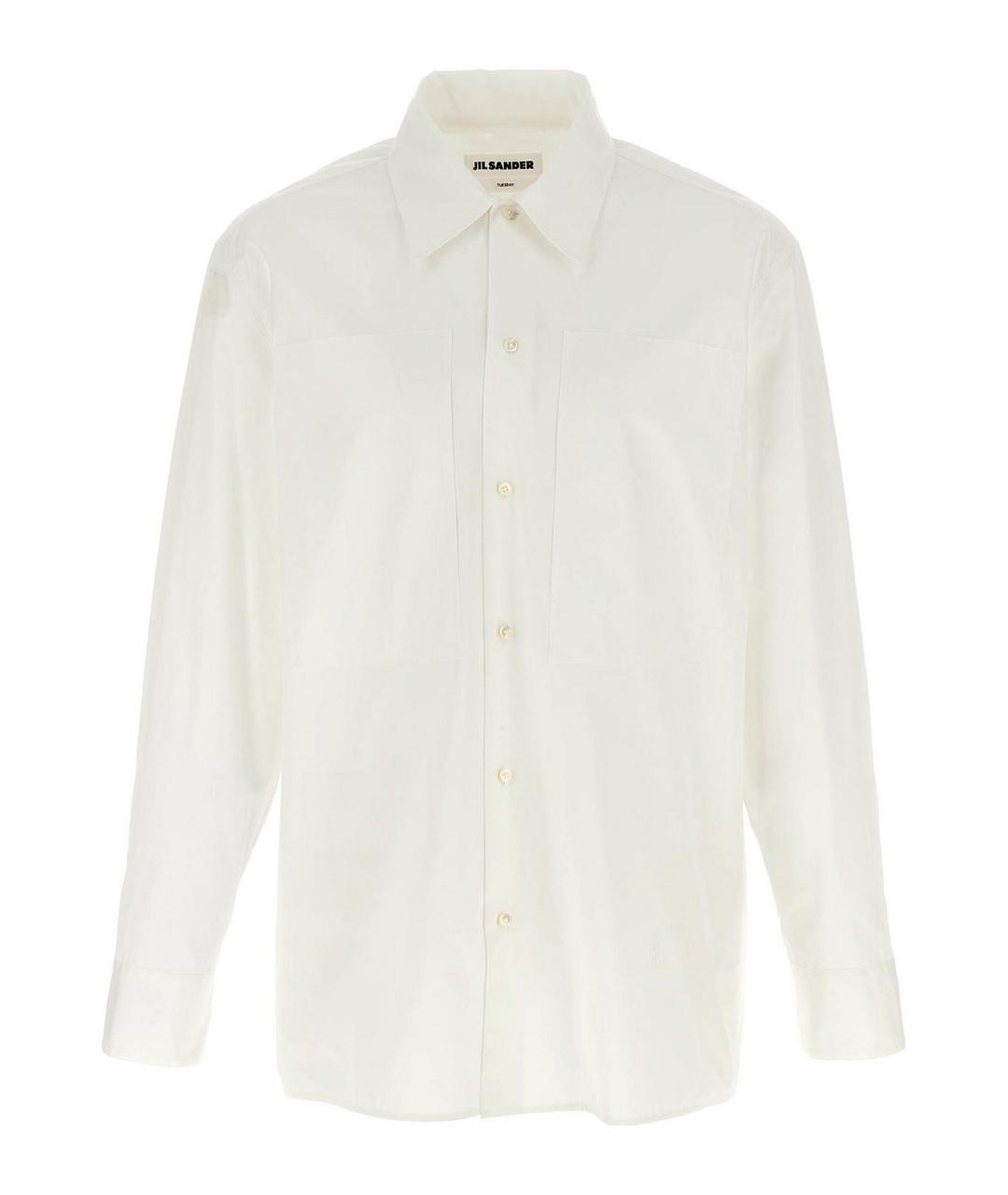 JIL SANDER Белая хлопковая классическая рубашка, фото 1