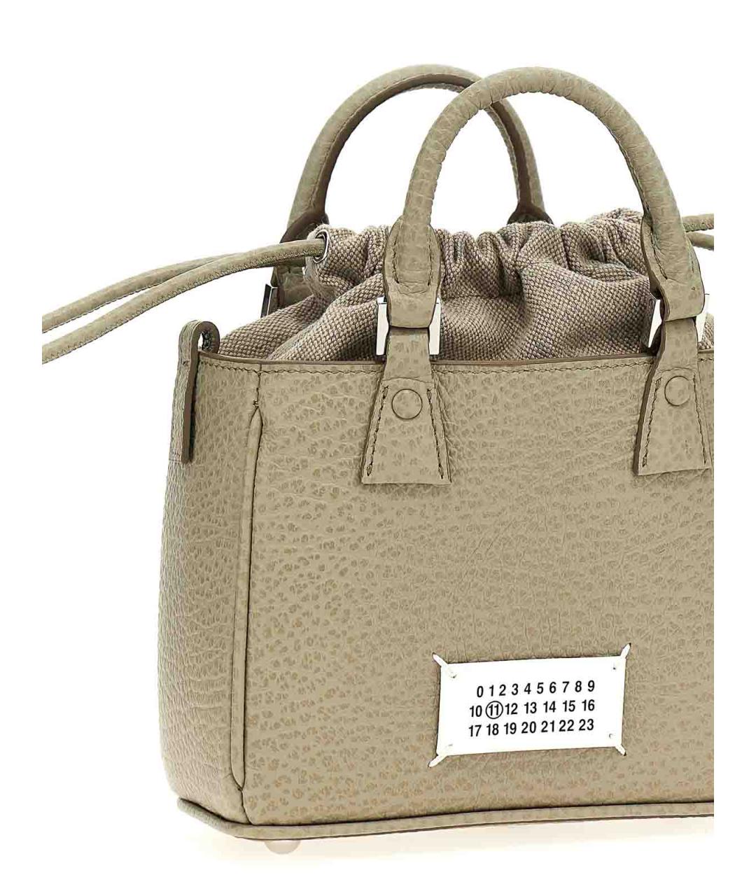 MAISON MARGIELA Серая кожаная сумка тоут, фото 3