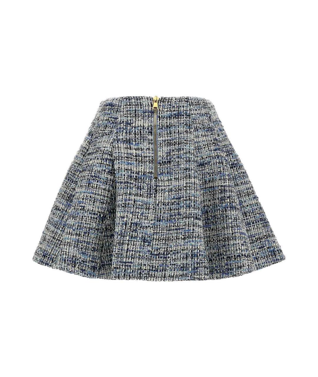 BALMAIN Мульти полиэстеровая юбка мини, фото 2