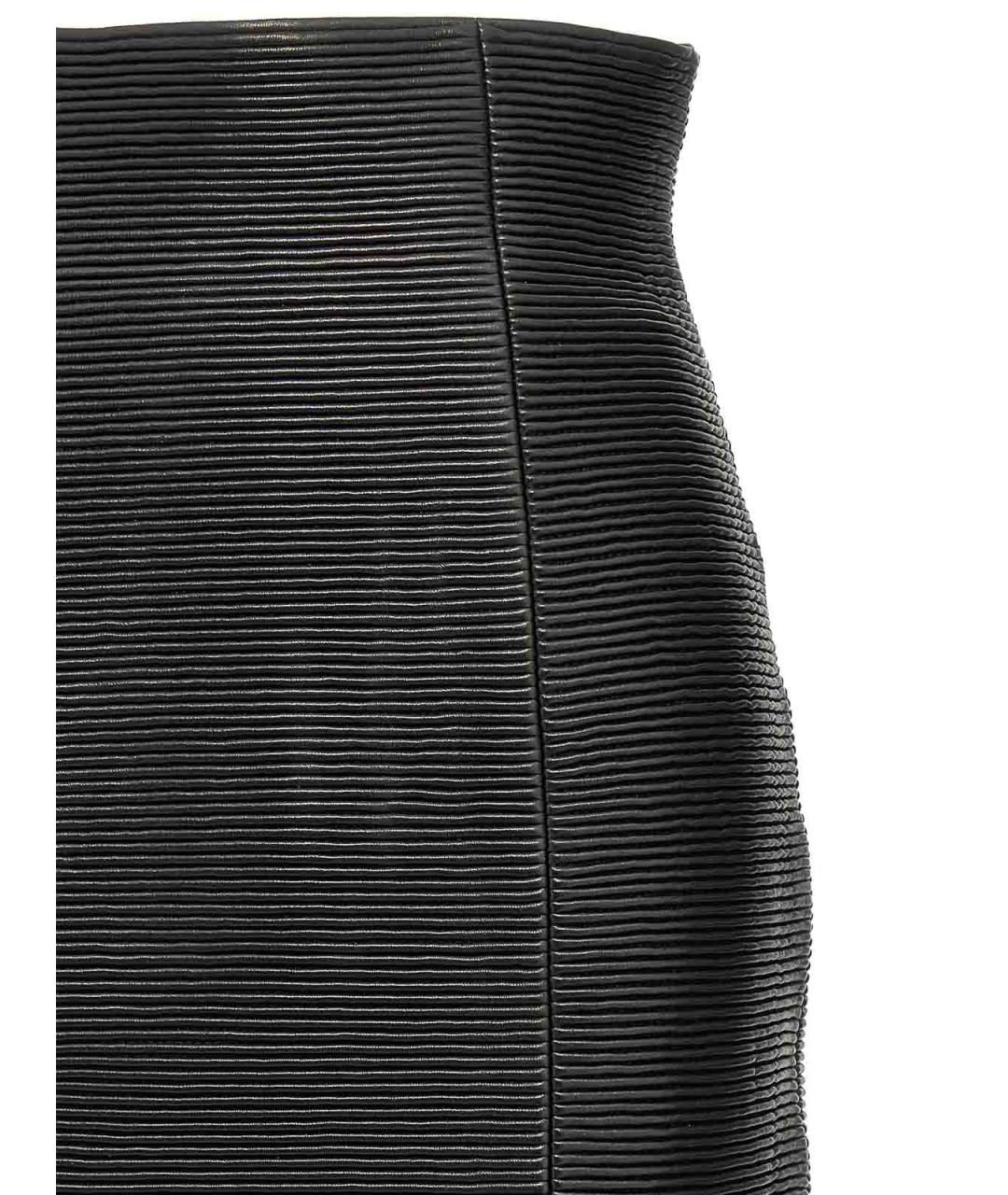 BALMAIN Черная кожаная юбка мини, фото 3
