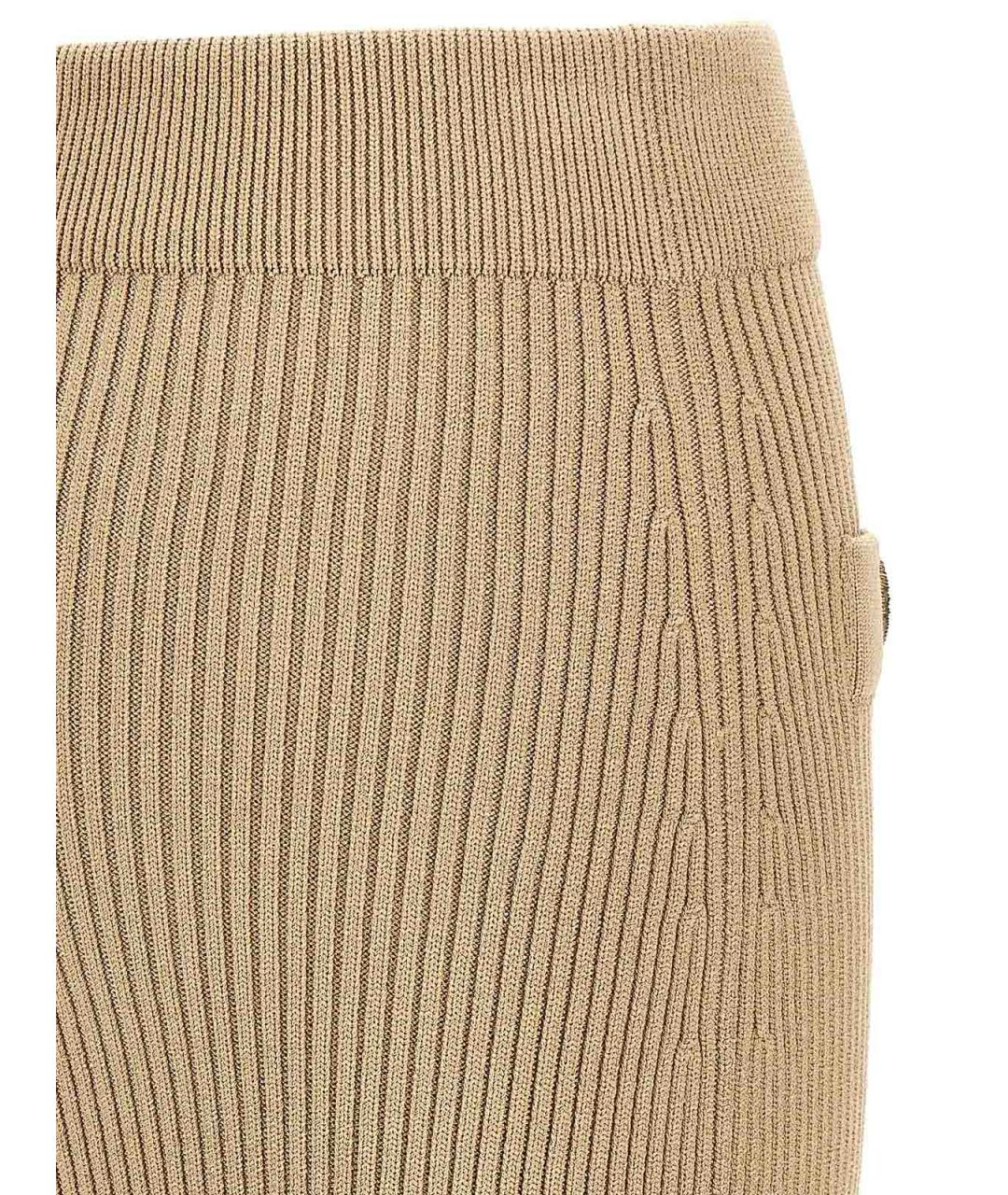 BALMAIN Бежевая юбка миди, фото 4