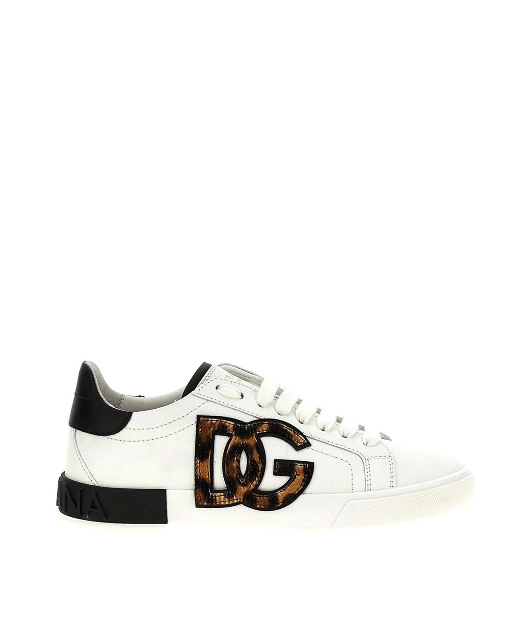 DOLCE&GABBANA Белые кожаные кроссовки, фото 1