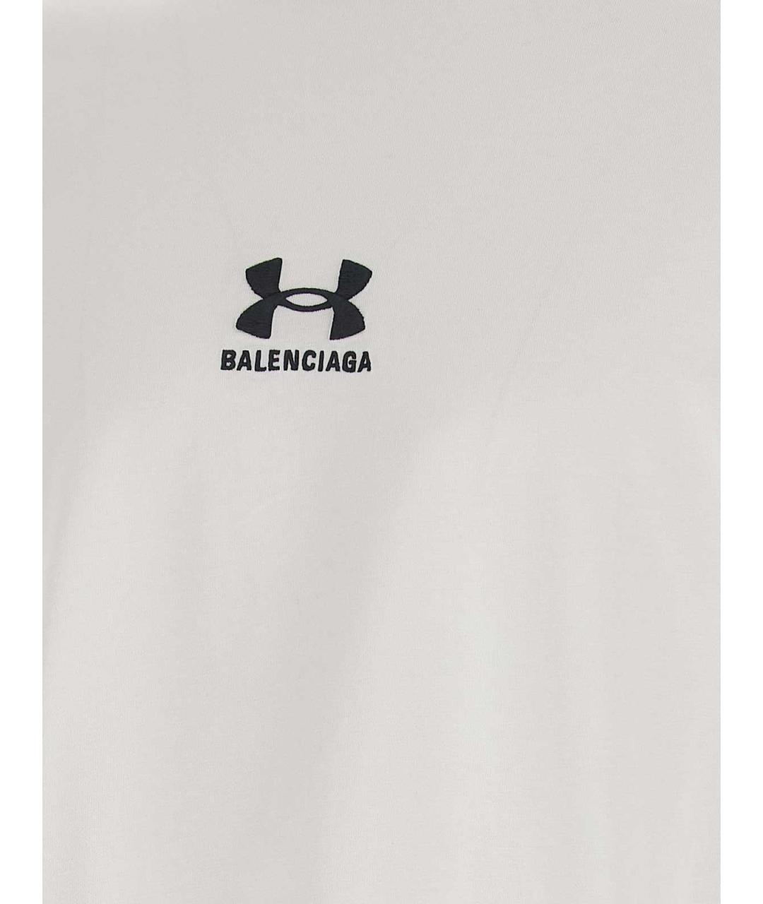 BALENCIAGA Серая хлопковая футболка, фото 4