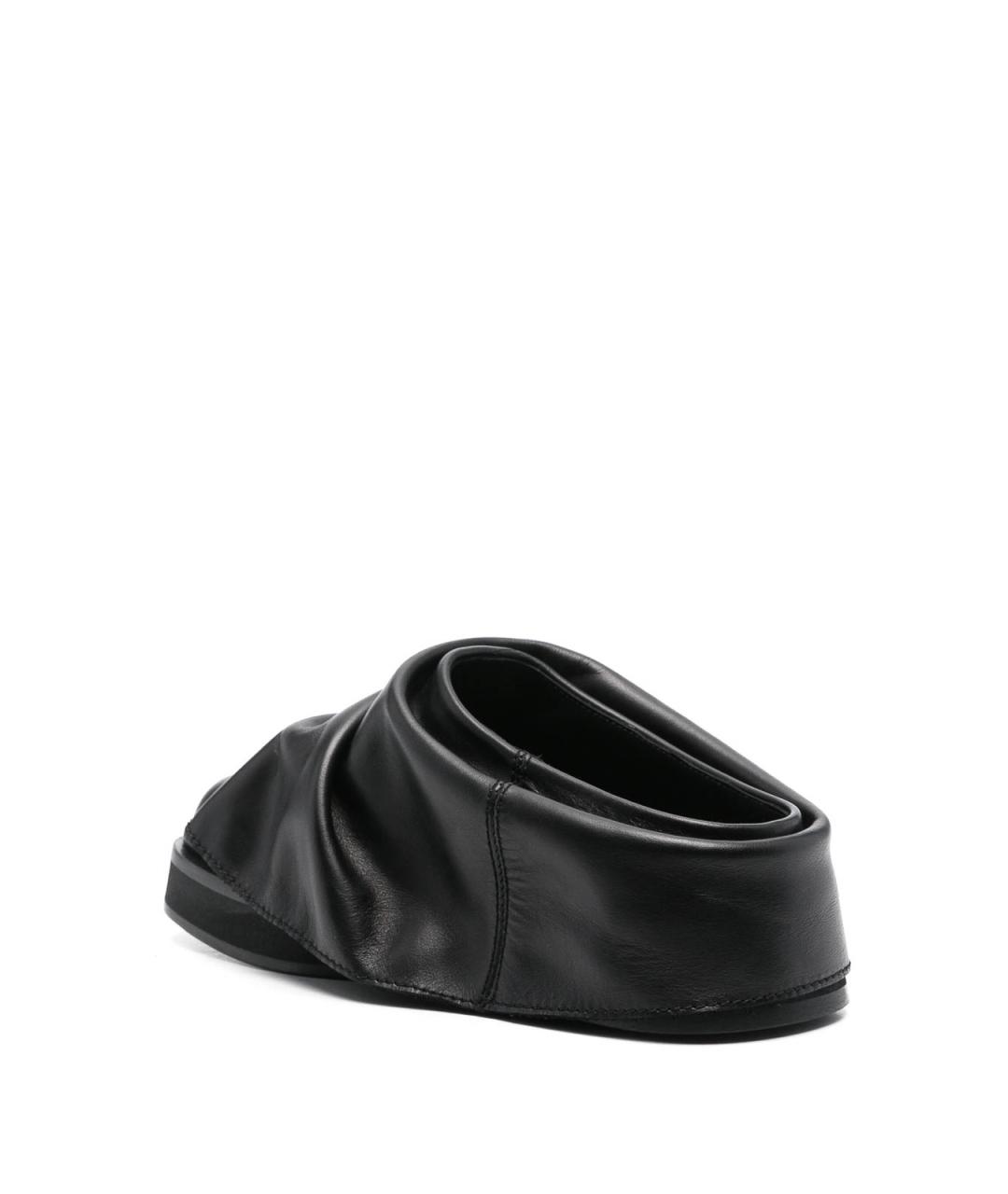 THE ATTICO Черные кожаные сабо, фото 3