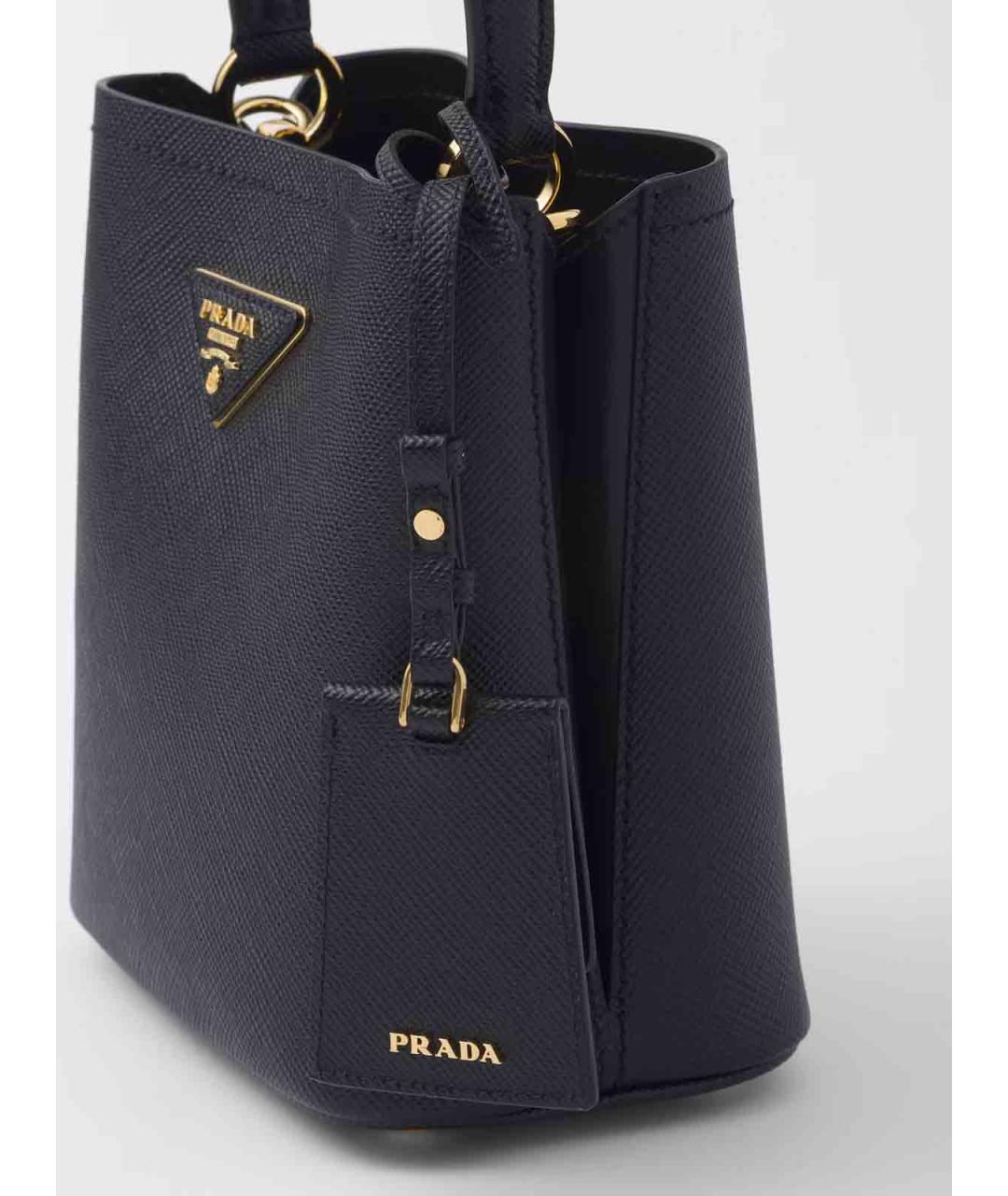 PRADA Черная кожаная сумка тоут, фото 6