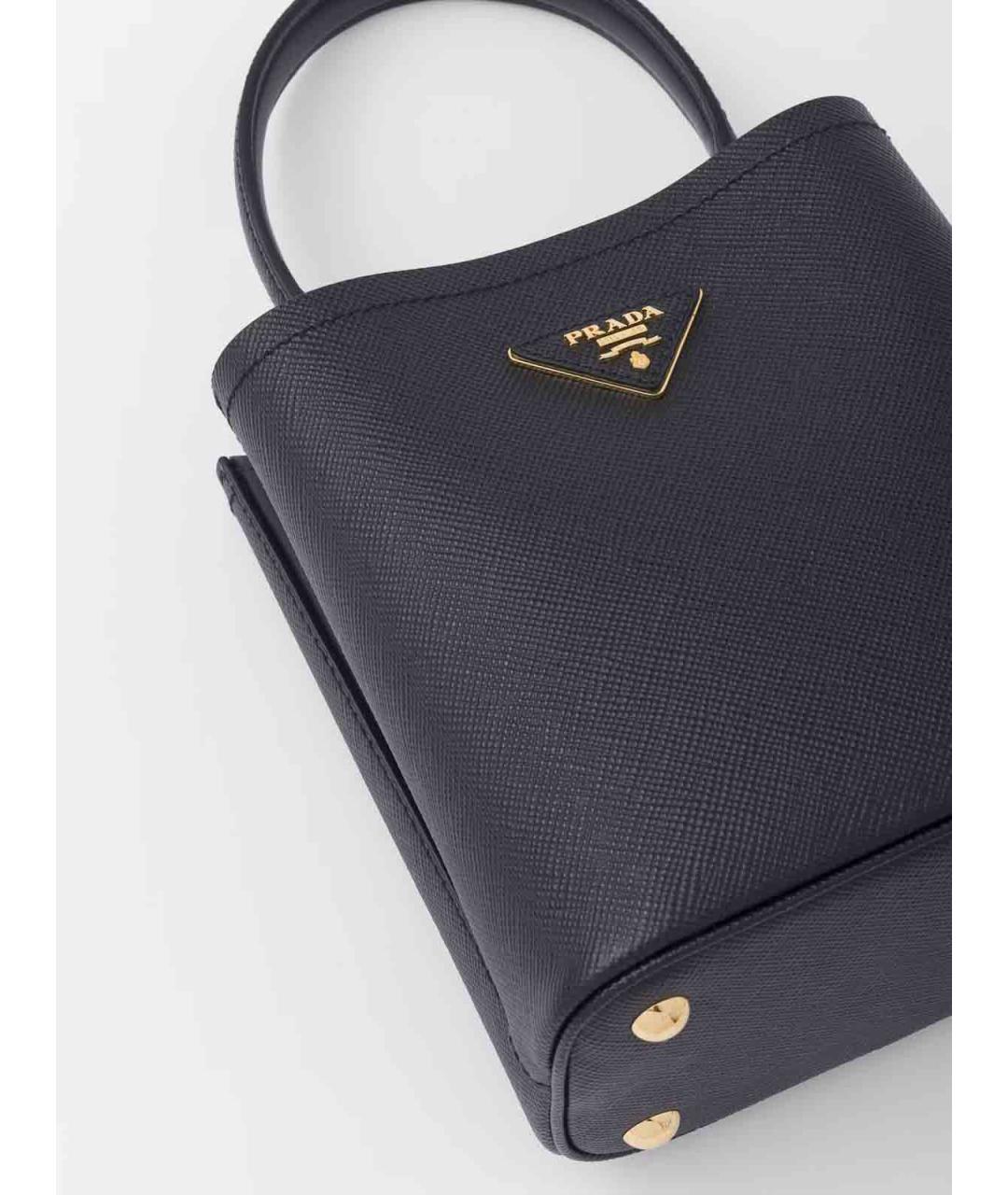 PRADA Черная кожаная сумка тоут, фото 7