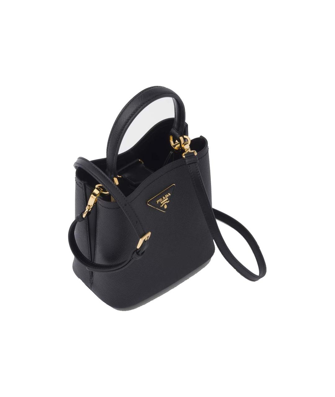 PRADA Черная кожаная сумка тоут, фото 3