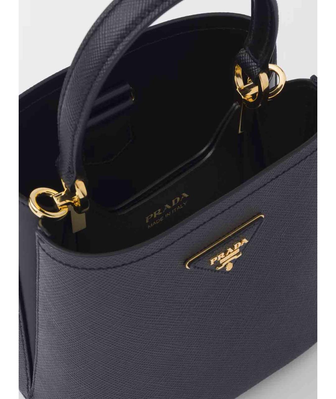 PRADA Черная кожаная сумка тоут, фото 5
