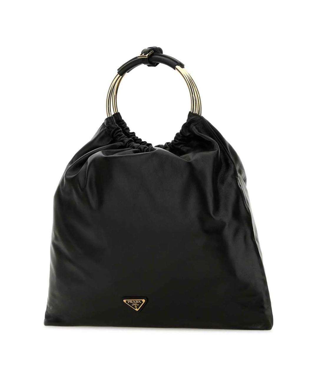 PRADA Черная кожаная сумка тоут, фото 3