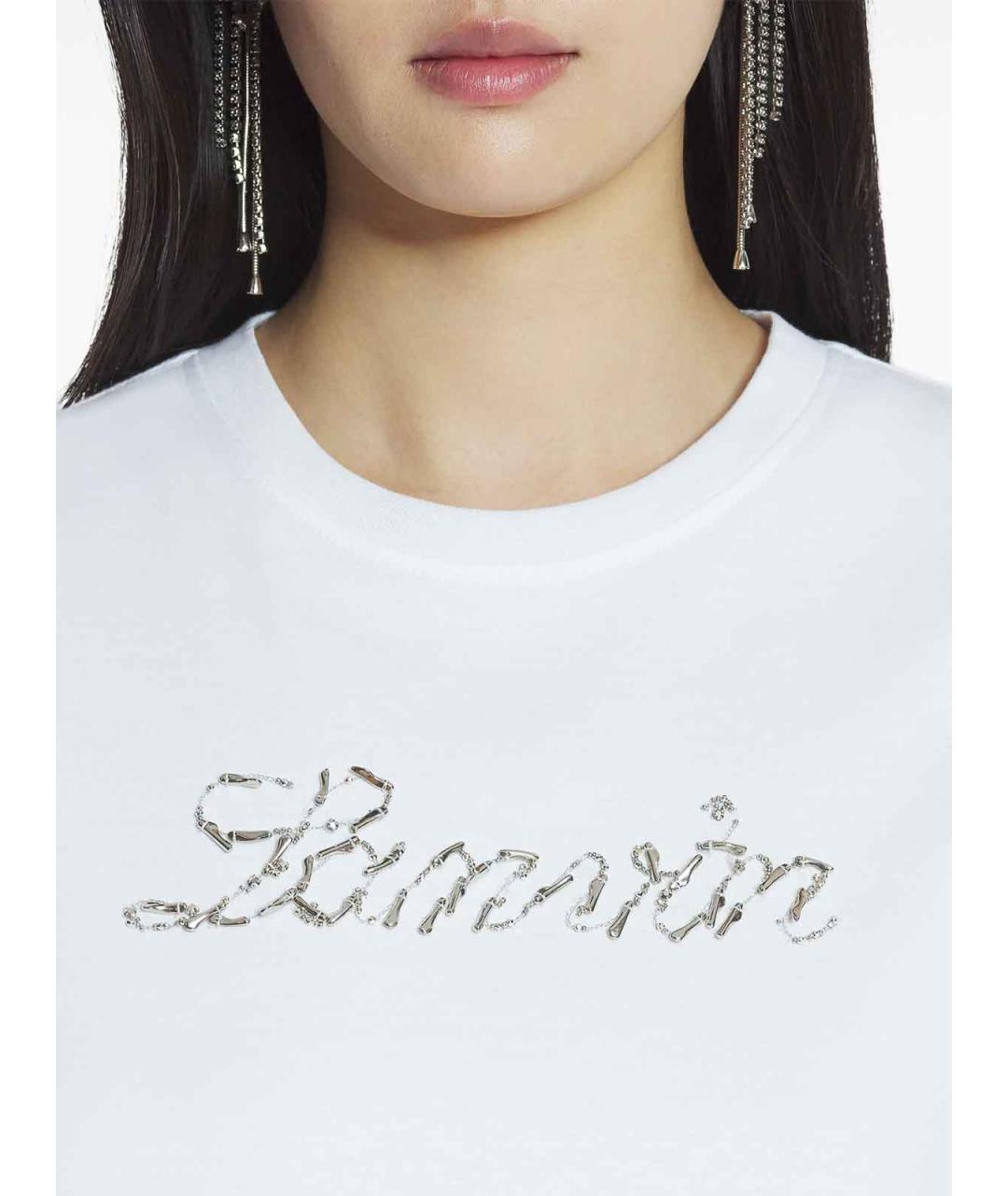 LANVIN Бежевая хлопковая футболка, фото 5