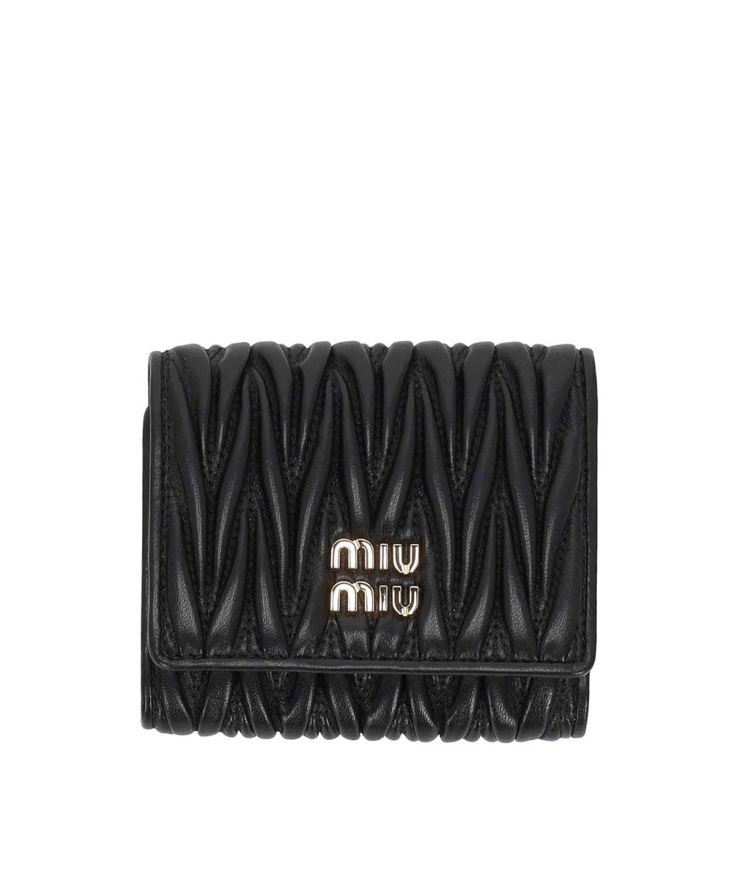 MIU MIU Черный кожаный кошелек, фото 1