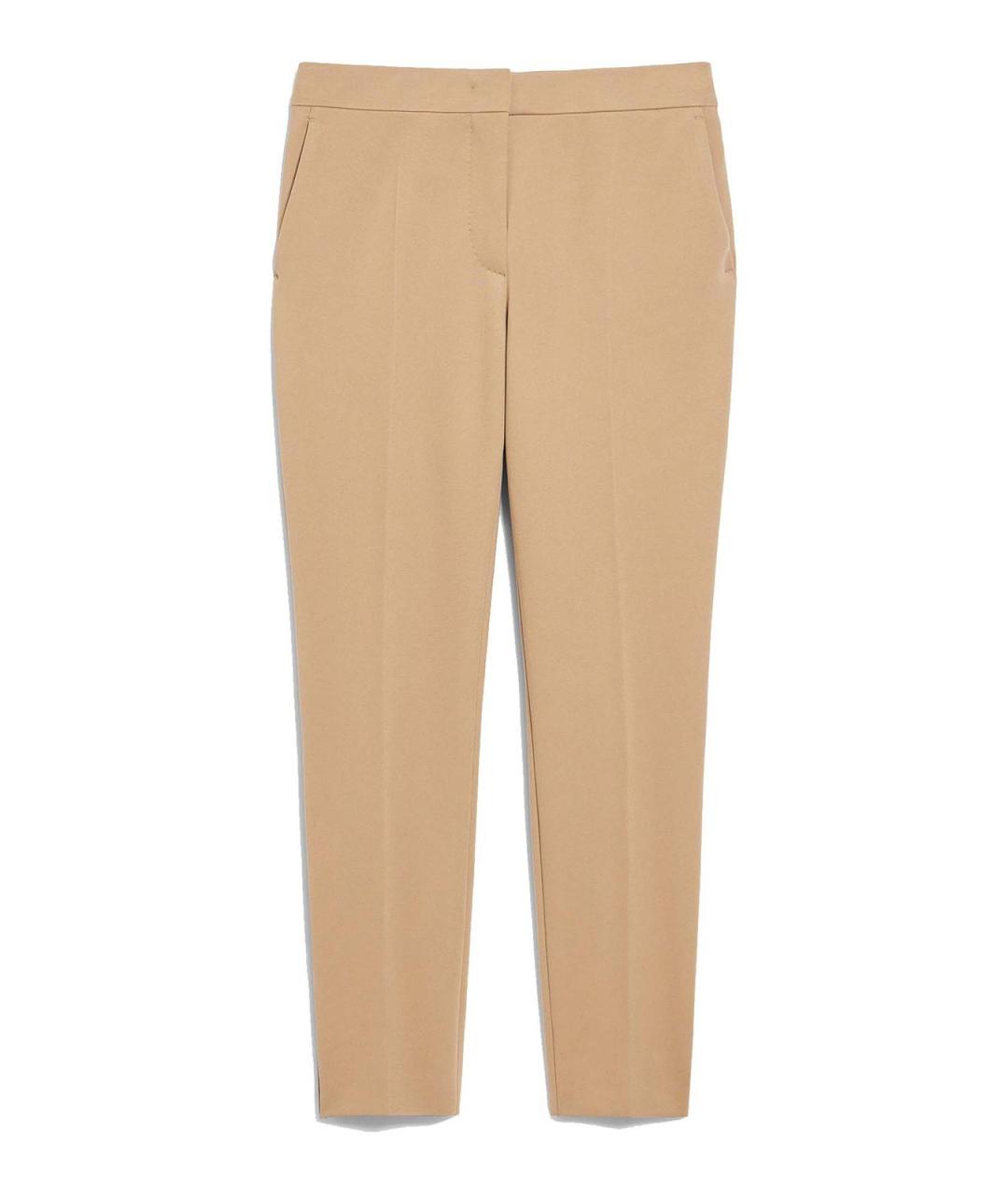 MAX MARA Бежевые вискозные брюки узкие, фото 1