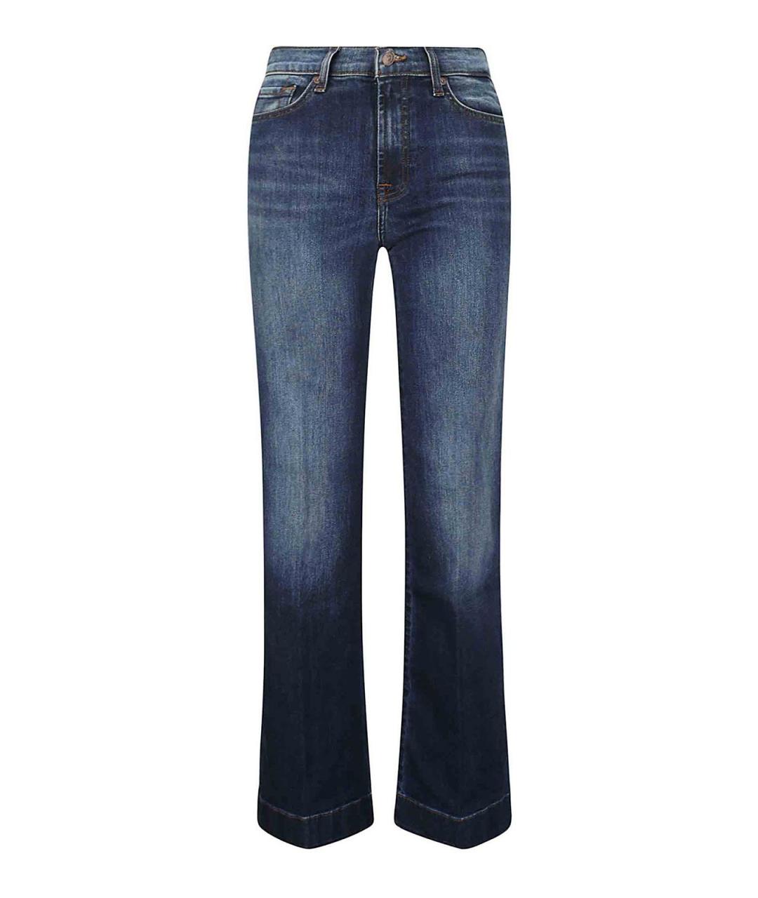 7 FOR ALL MANKIND Синие хлопковые джинсы клеш, фото 1