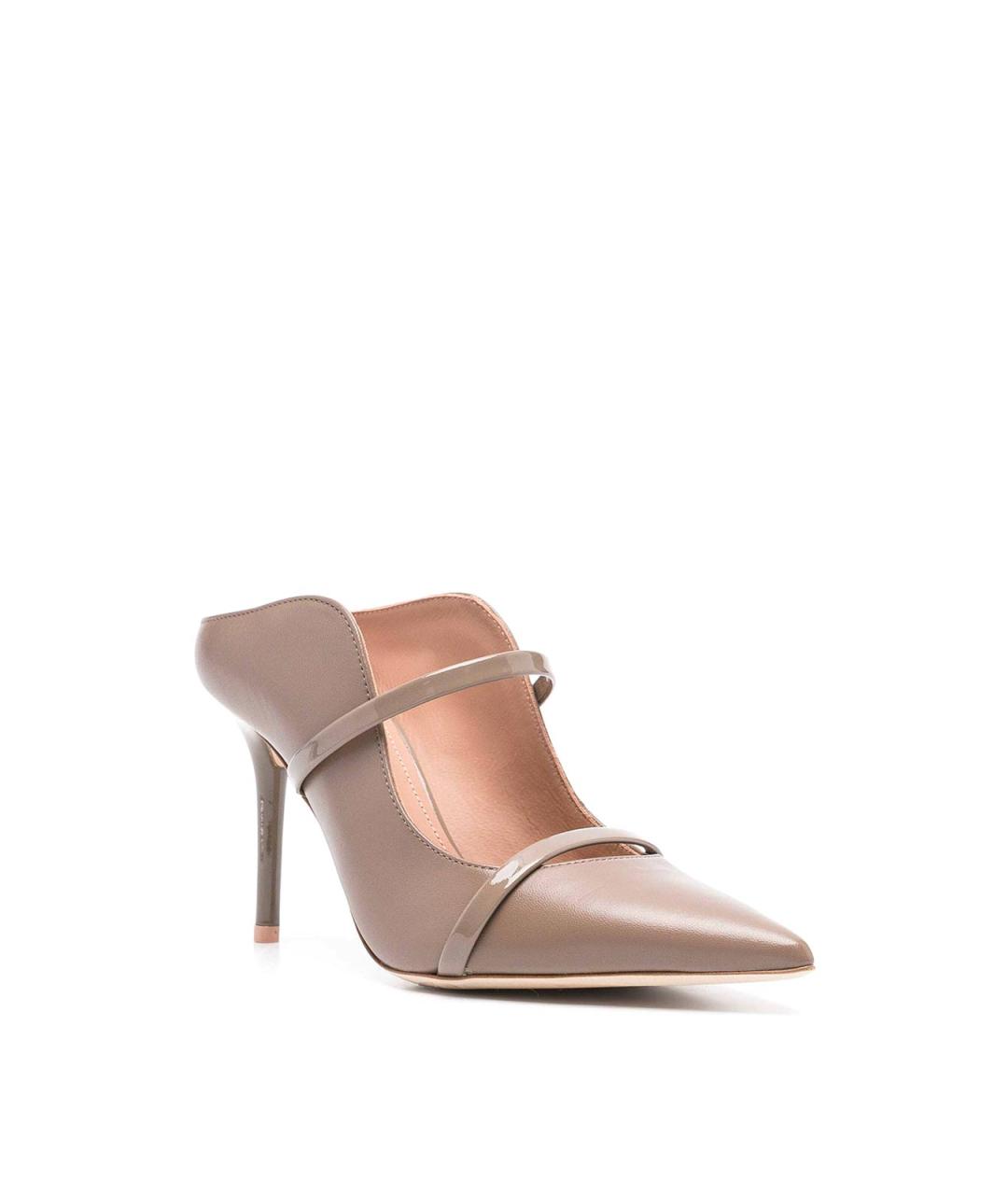 MALONE SOULIERS Серые кожаные мюли, фото 2